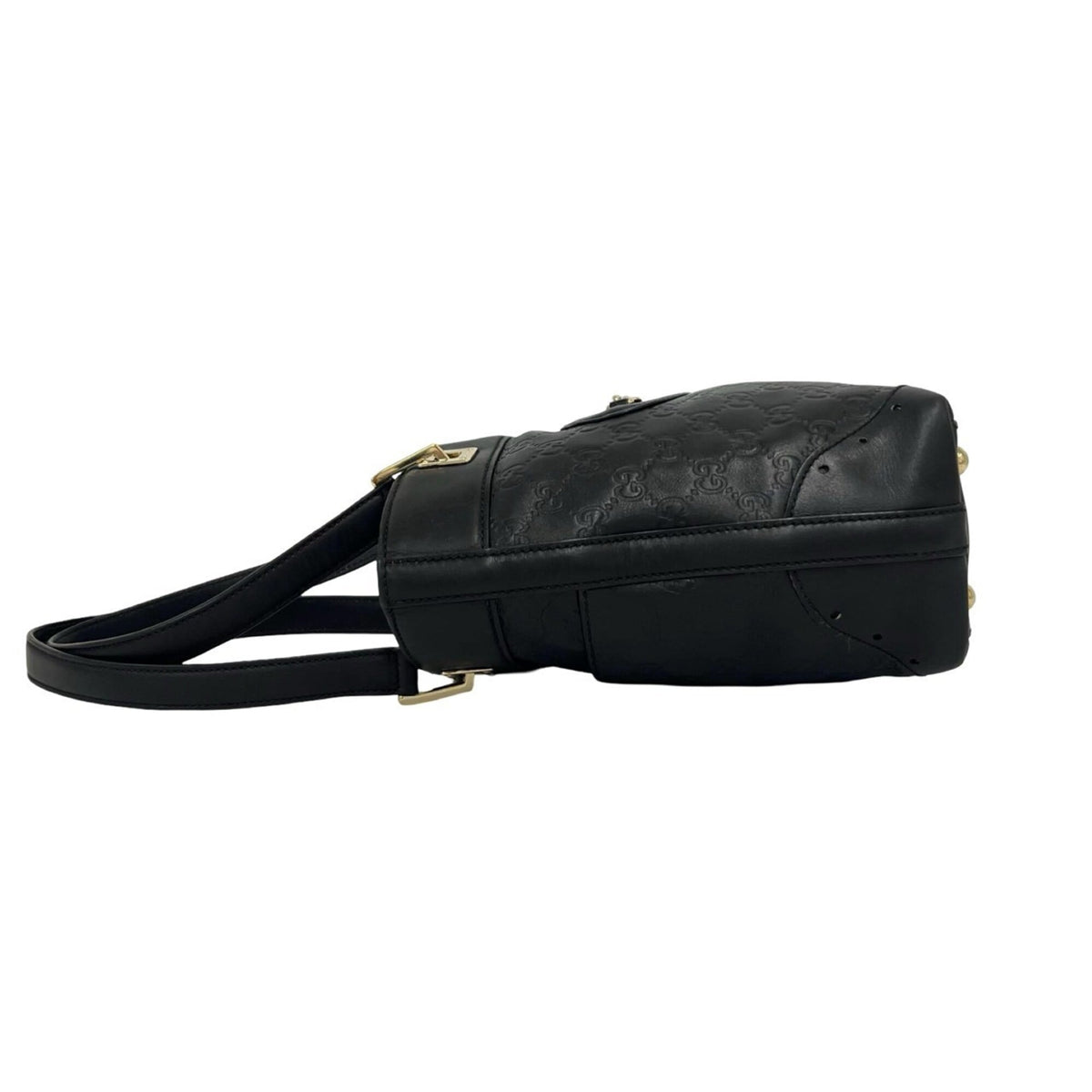 Gucci Black Leather Handbag Shoulder Bag Tote Bag (Pre-Owned)