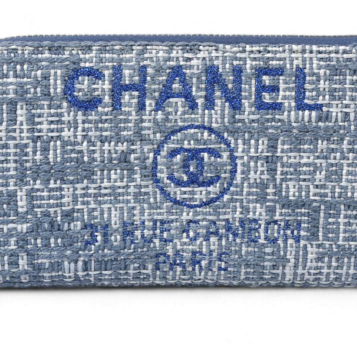 Chanel Blue Tweed Wallet (Bi-Fold) (Pre-Owned)