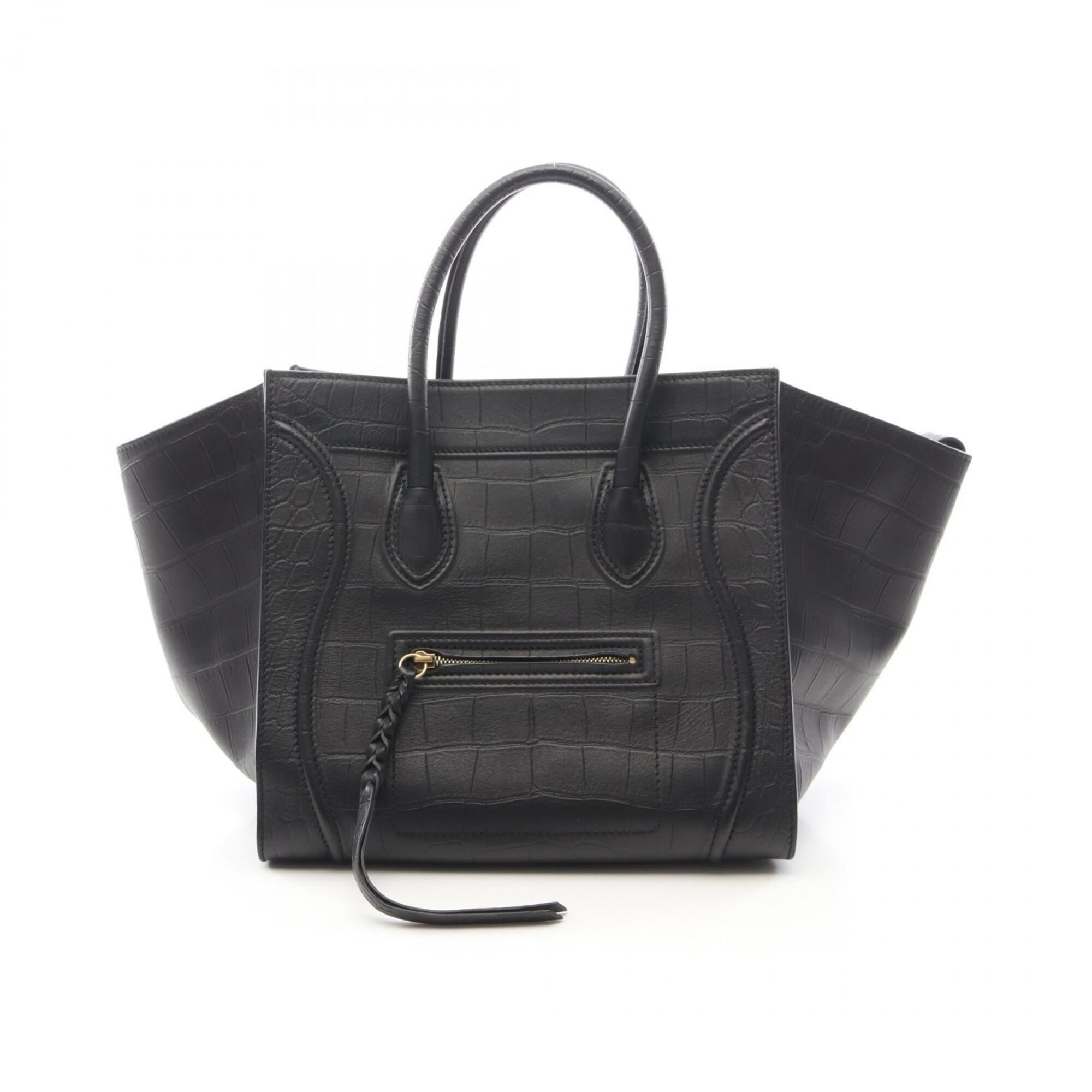 Celine Black Leather Handbag Tote Bag (Pre-Owned)