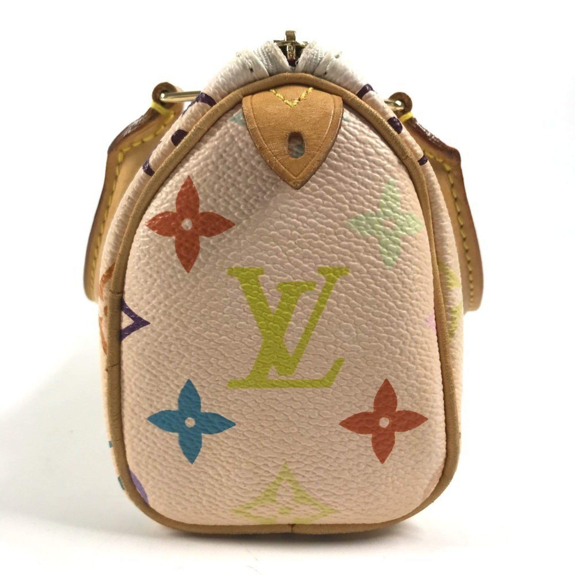 Louis Vuitton Blanc White Monogram Multicolore Canvas Boston Bag Handbag (Pre-Owned)