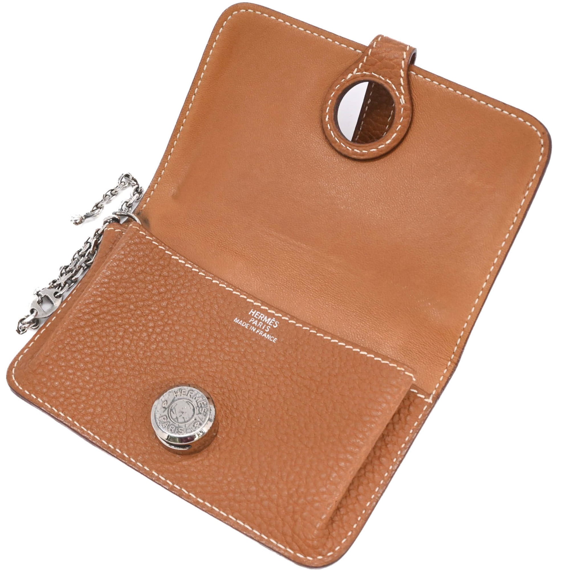 Hermes Gold Brown Togo Leather Coin Purse/Coin Case (Pre-Owned)
