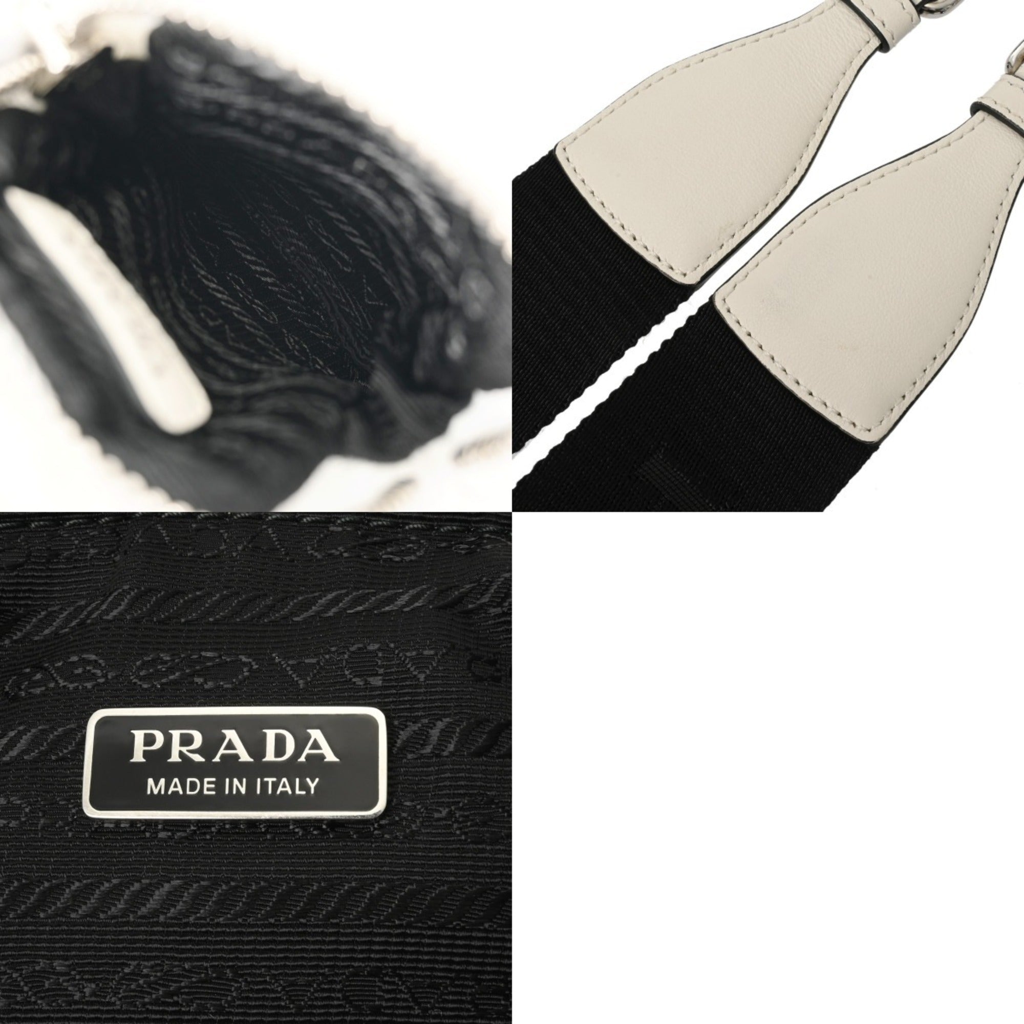 Prada White Pile Fabric Shoulder Bag (Pre-Owned)