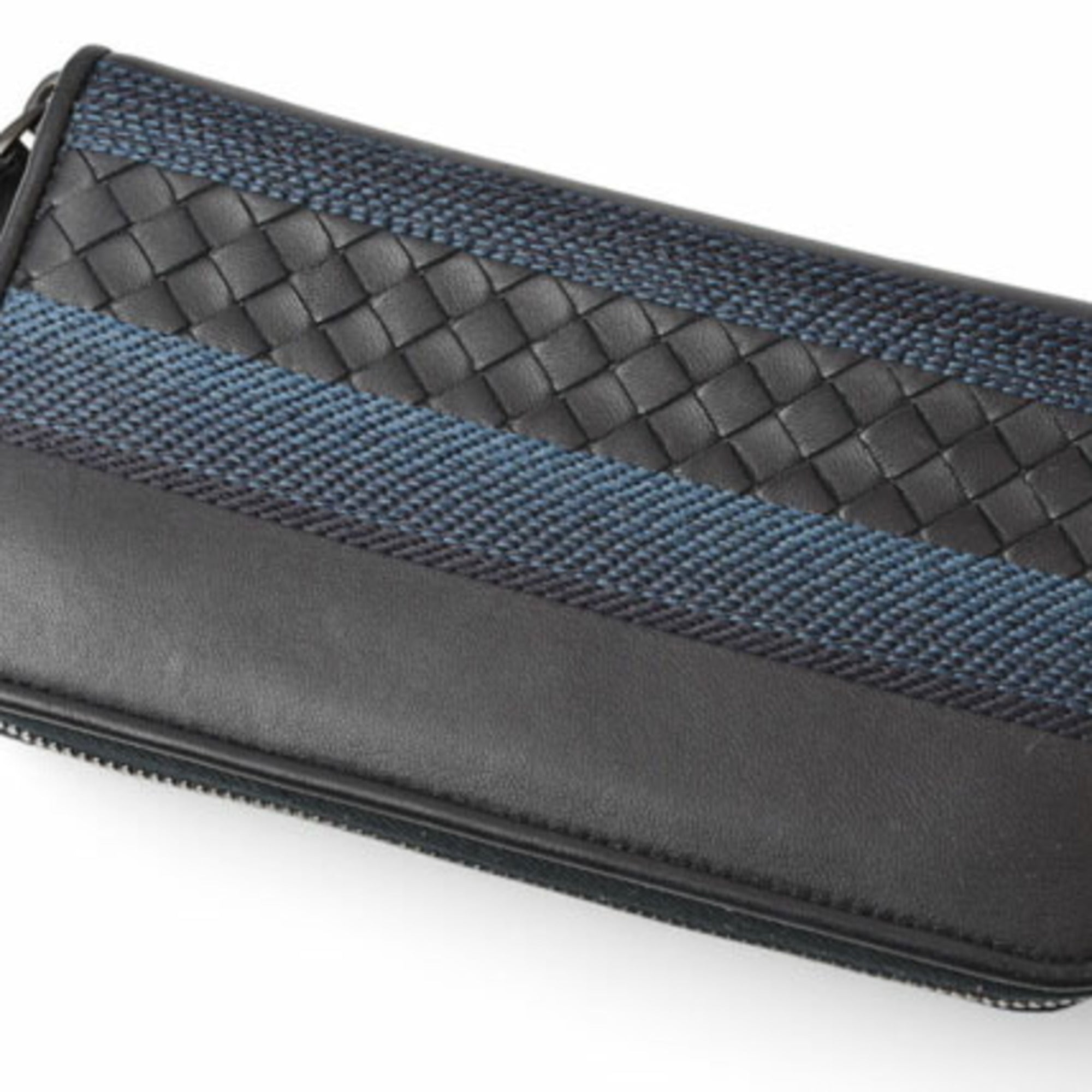 Bottega Veneta Navy Leather Long Wallet (Bi-Fold) (Pre-Owned)