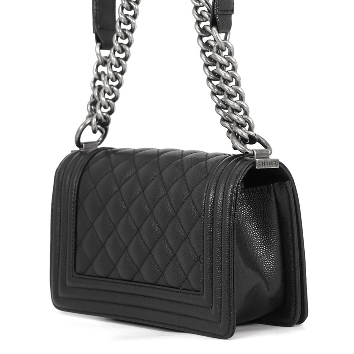 Chanel Black Grained Calfskin Shoulder Bag (Pre-Owned)