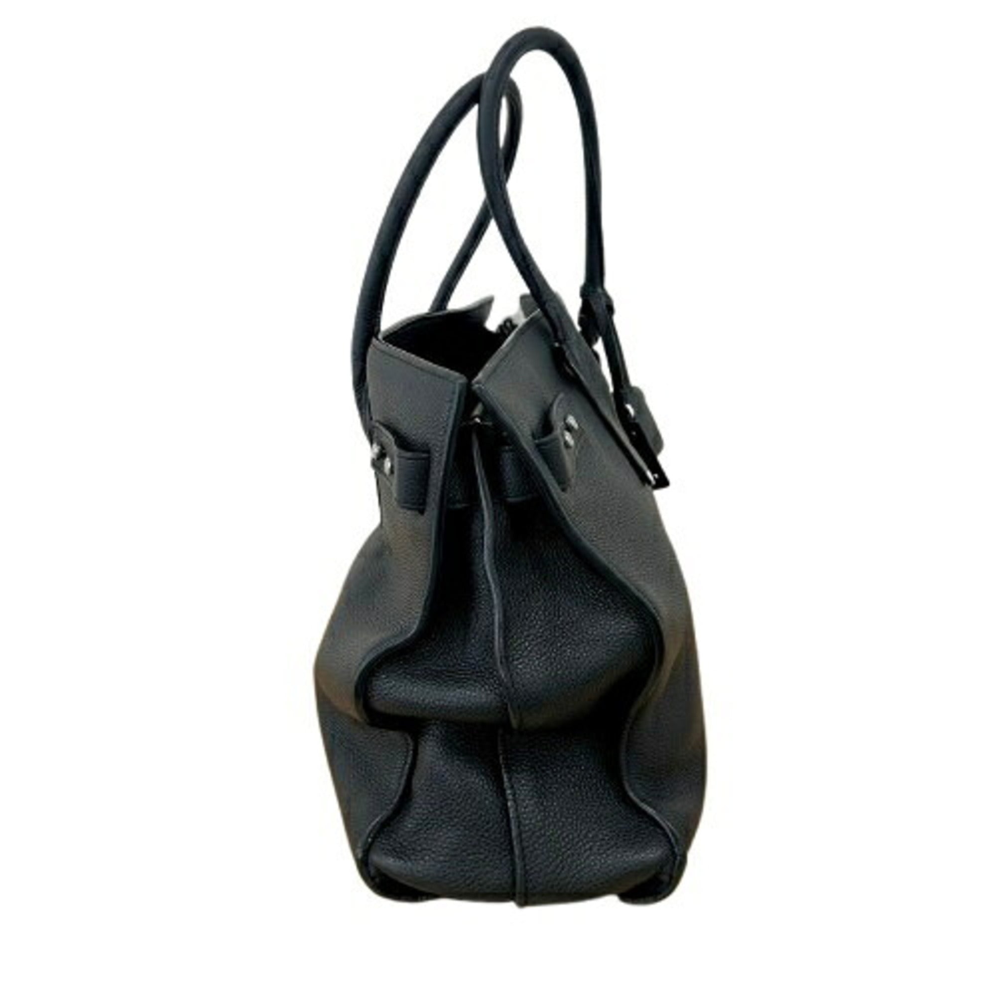 Saint Laurent Black Leather Handbag Tote Bag (Pre-Owned)
