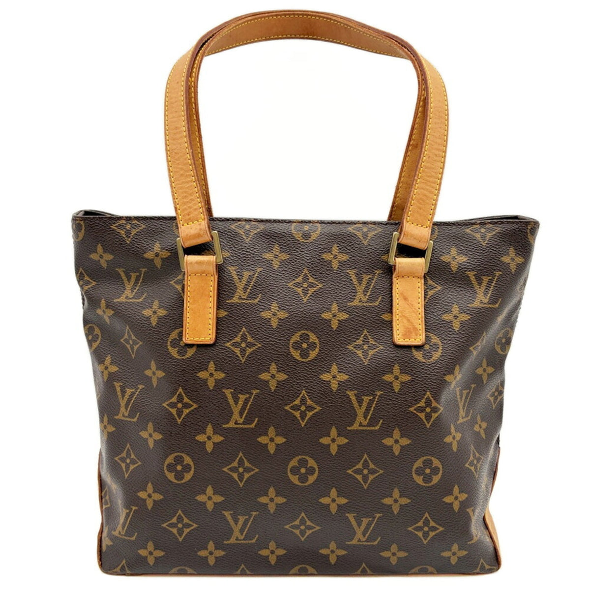 Louis Vuitton Brown Monogram Canvas Leather Shoulder Bag Tote Bag (Pre-Owned)