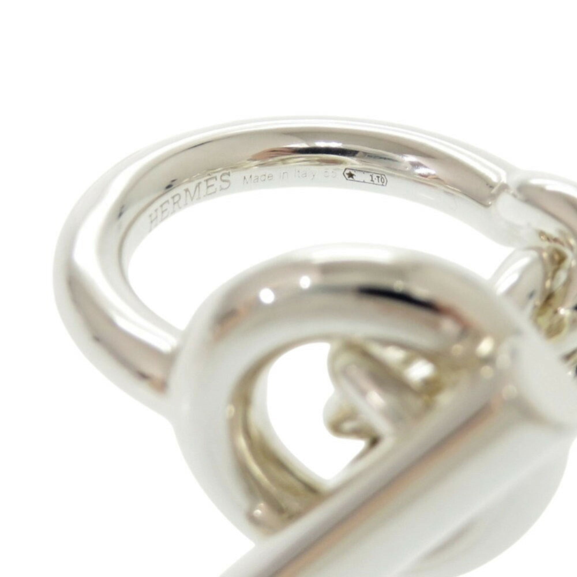 Hermes Silver Silver 925 Band Ring (Pre-Owned)