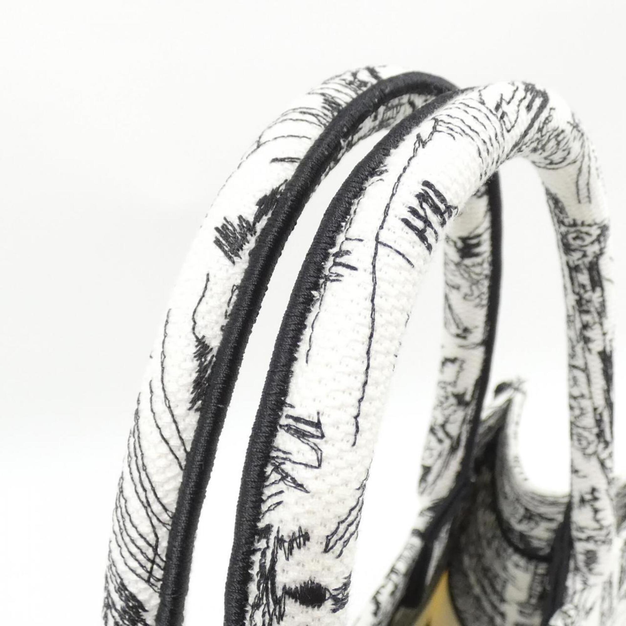 Christian Dior Black White Canvas Handbag (Pre-Owned)