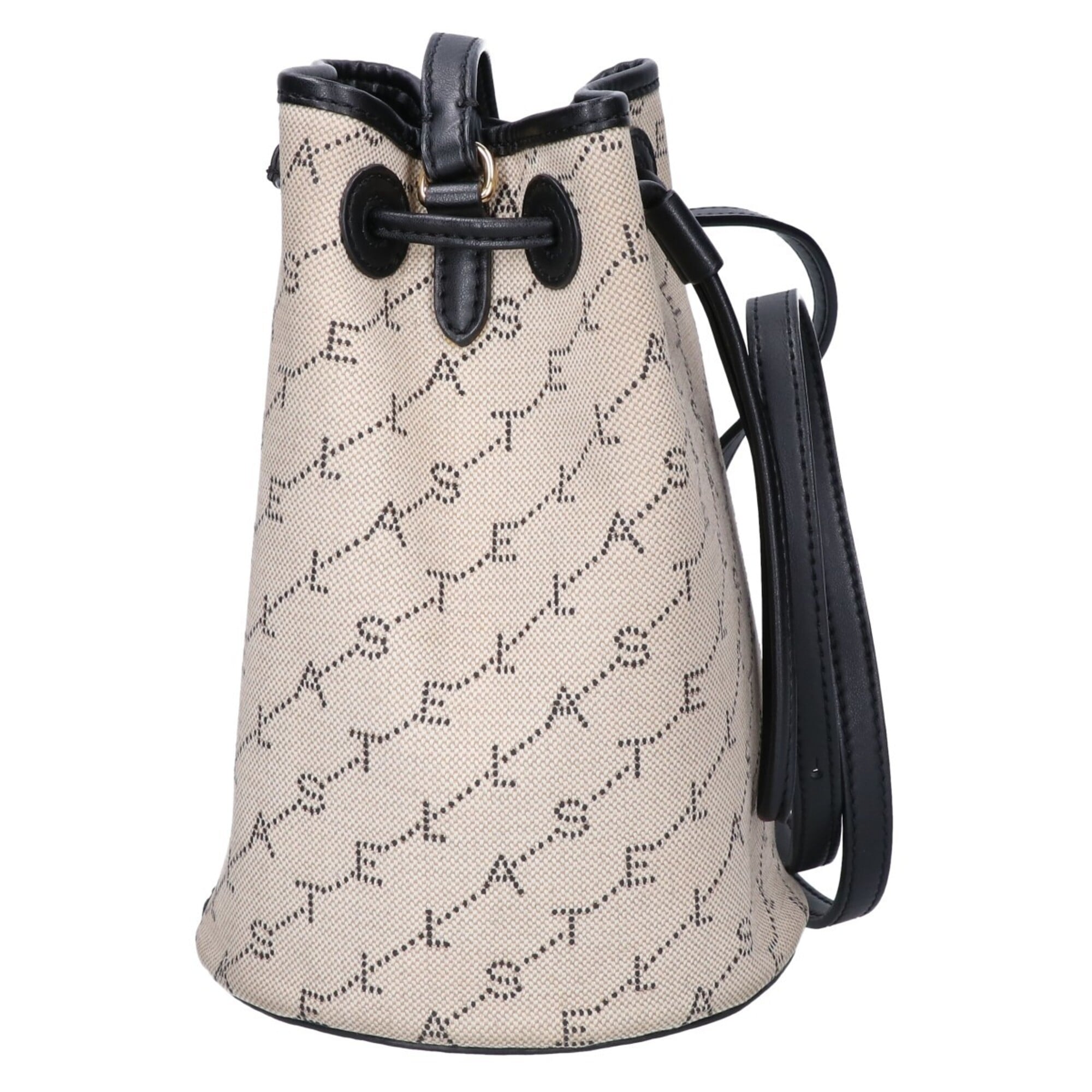 Stella Mccartney Beige Black Canvas Shoulder Bag (Pre-Owned)