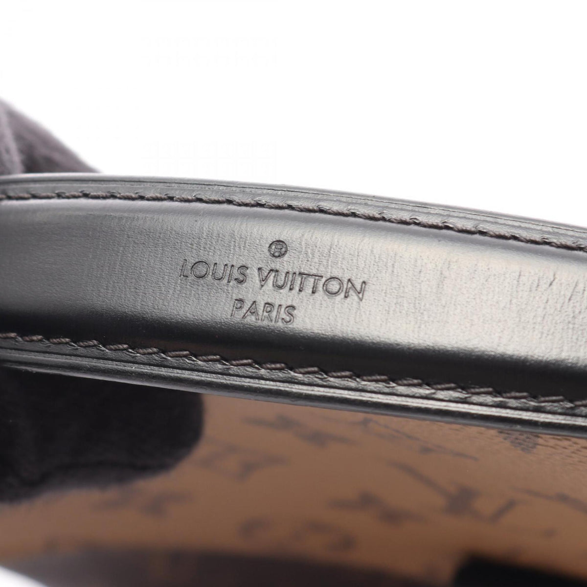 Louis Vuitton Monogram Reverse Black Brown Coated Canvas Handbag Pochette (Pre-Owned)