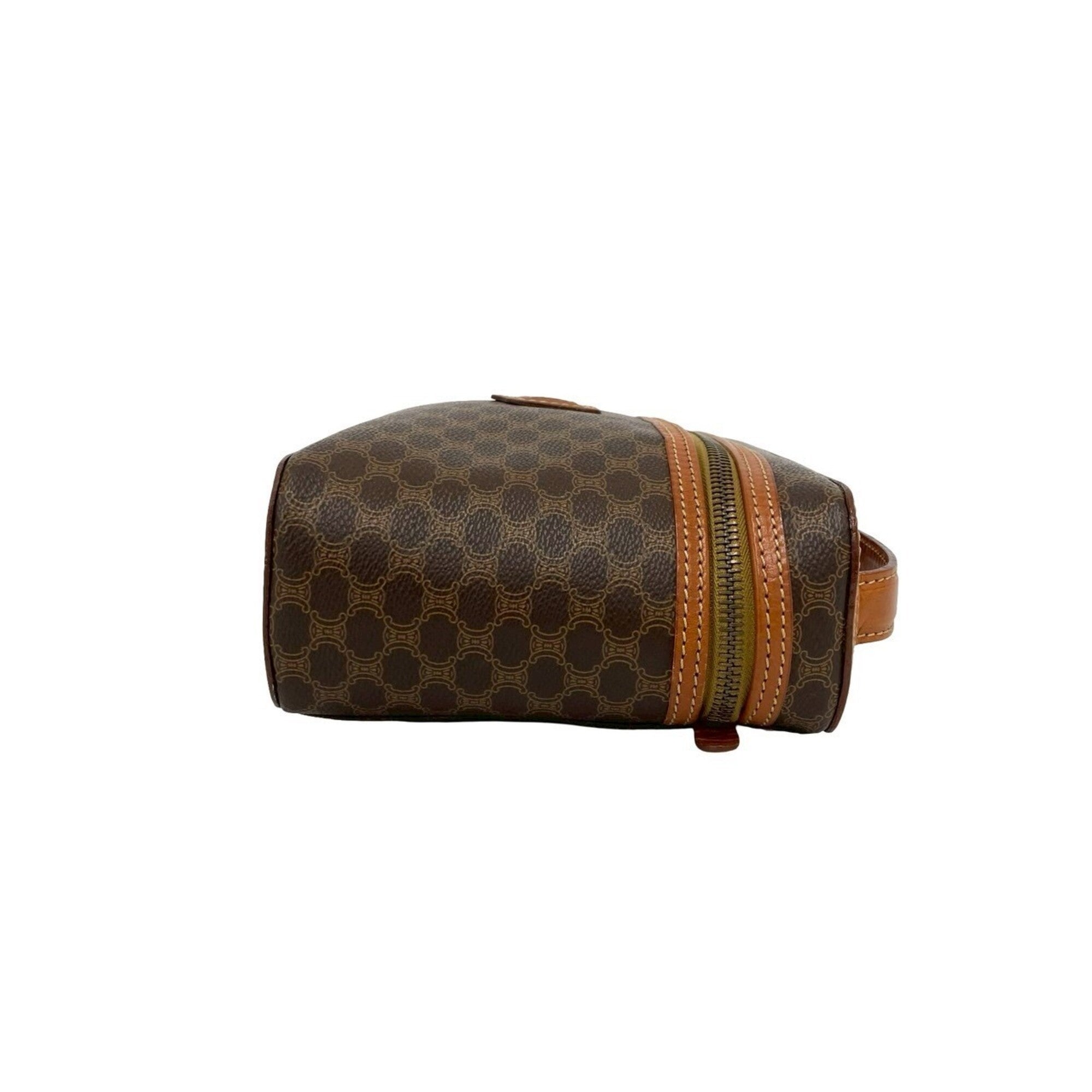 Celine Brown Leather Pvc Handbag Vanity Bag (Pre-Owned)