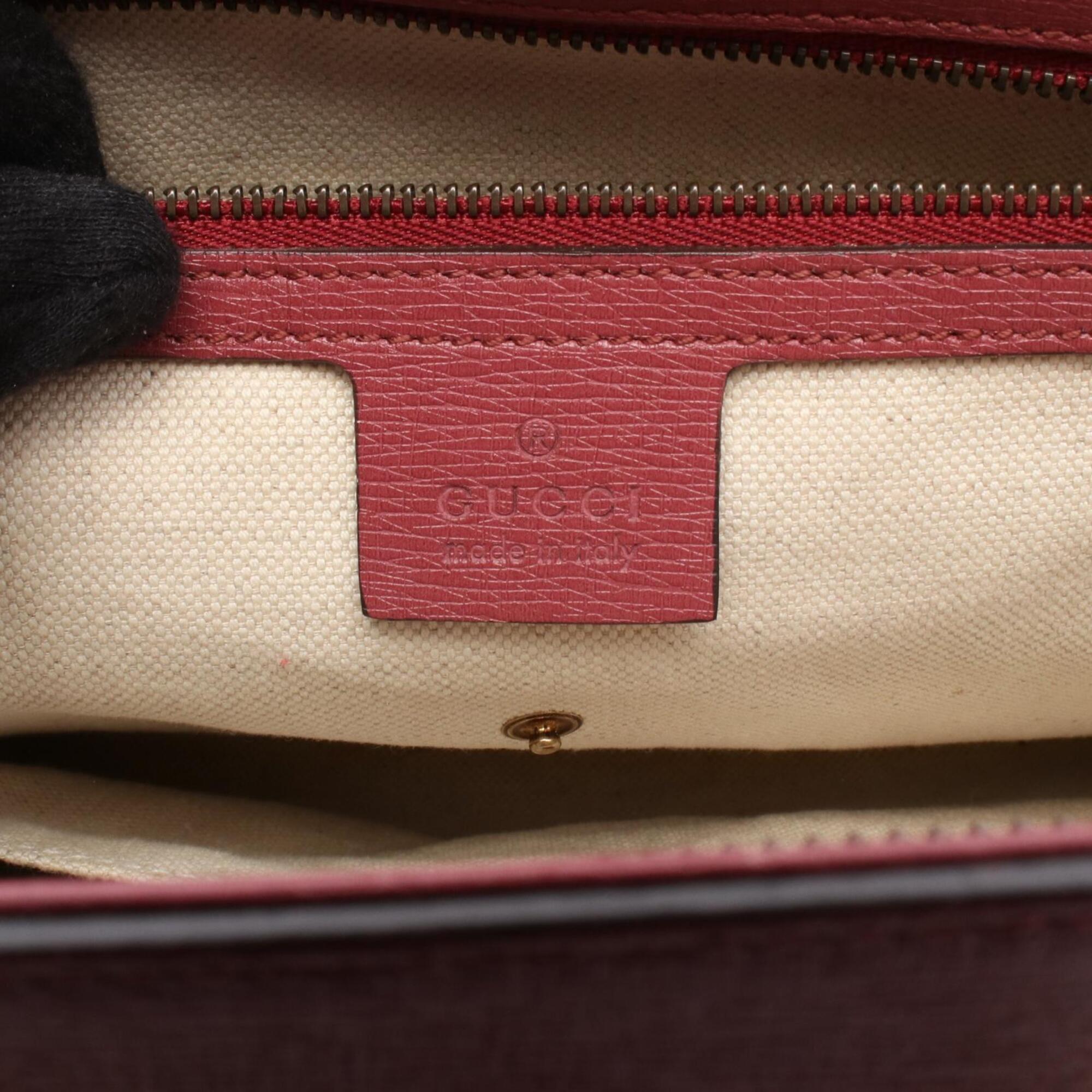 Gucci Pink Leather Handbag Tote Bag (Pre-Owned)