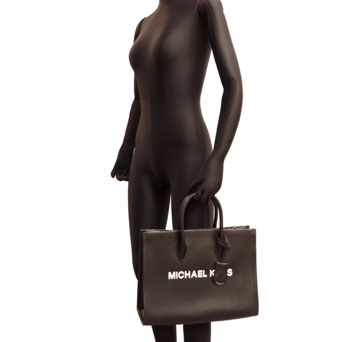 Michael Kors Black Leather Shoulder Bag Tote Bag (Pre-Owned)