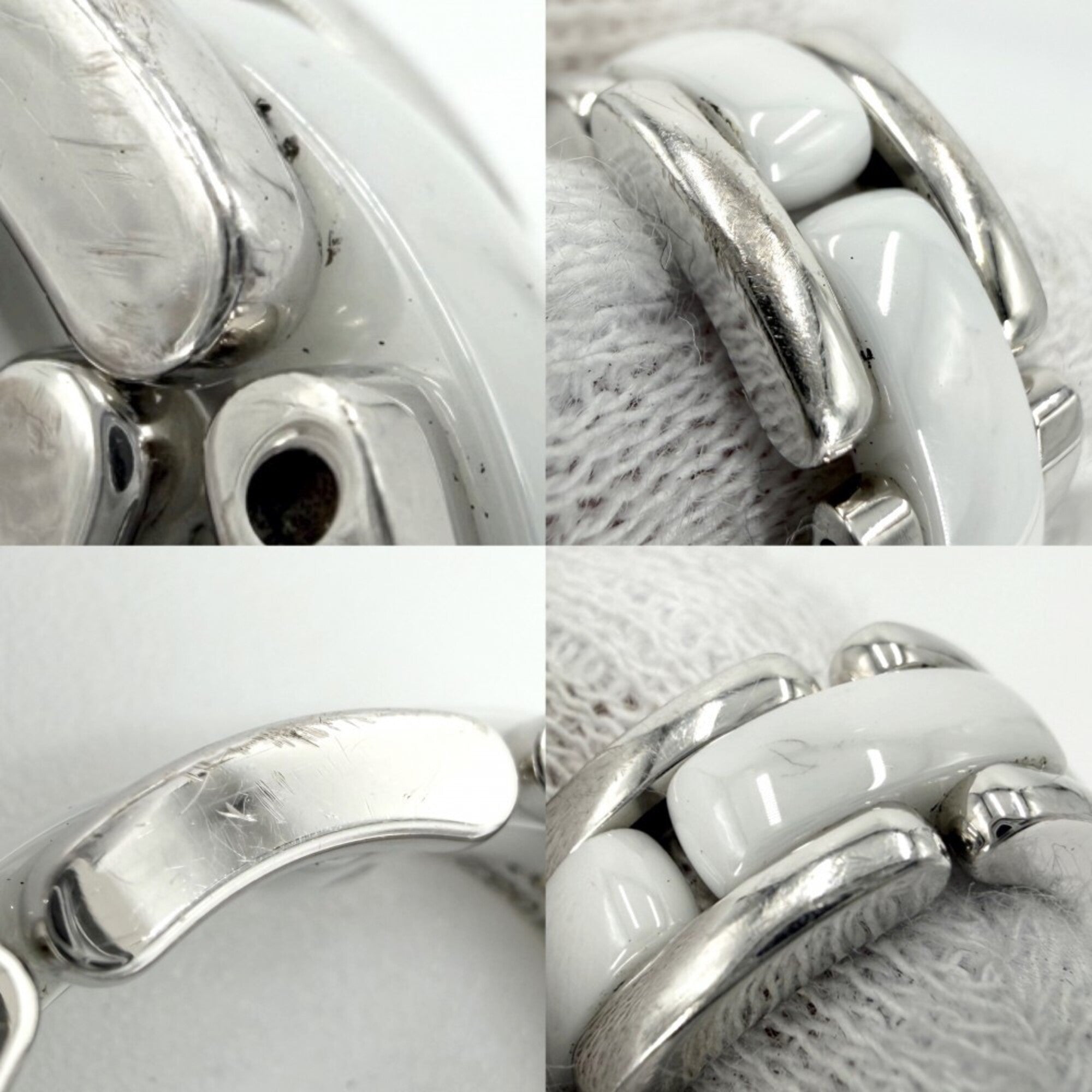 Chanel Silver White White Gold (18K) Ceramic Band Ring (Pre-Owned)