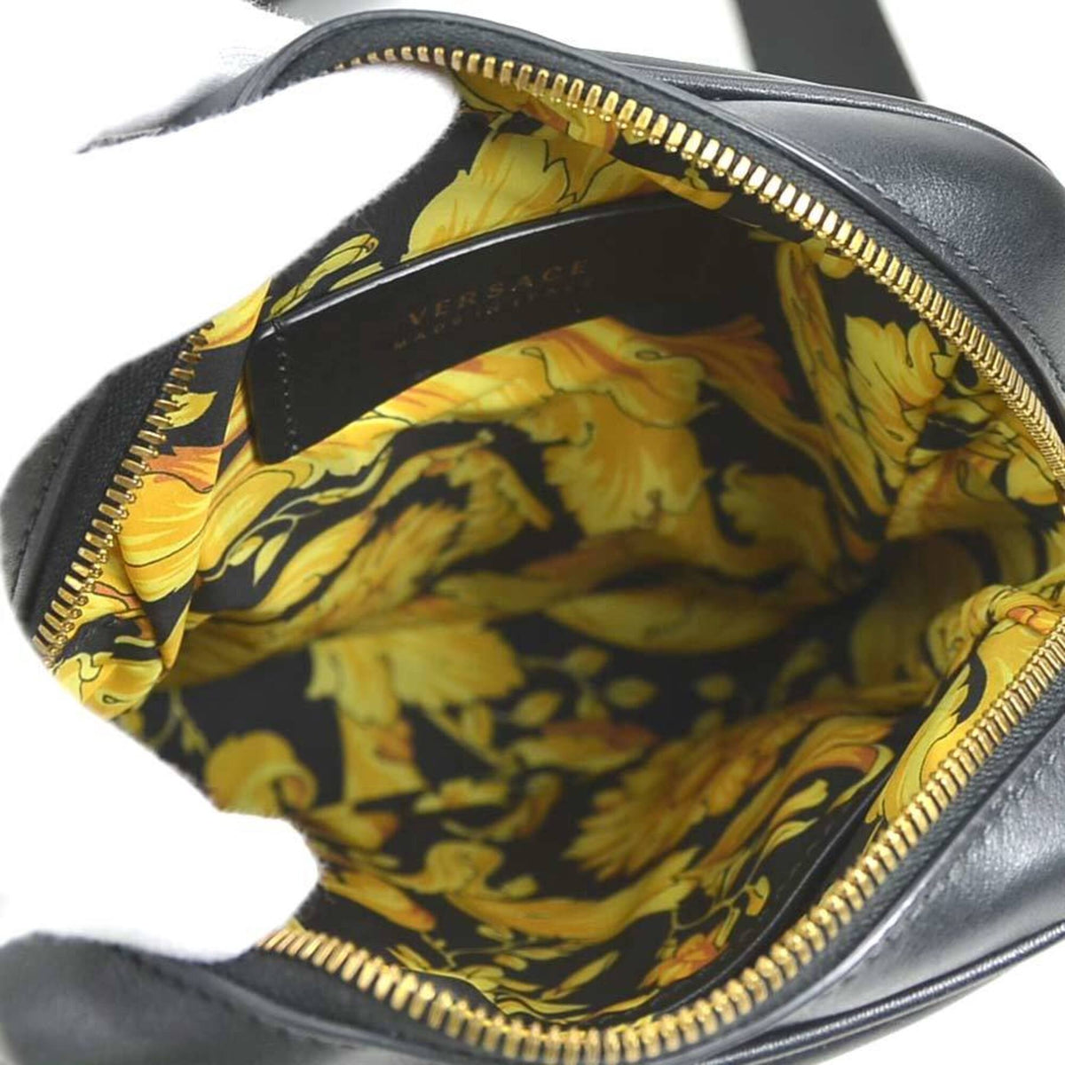Versace Black Leather Shoulder Bag (Pre-Owned)