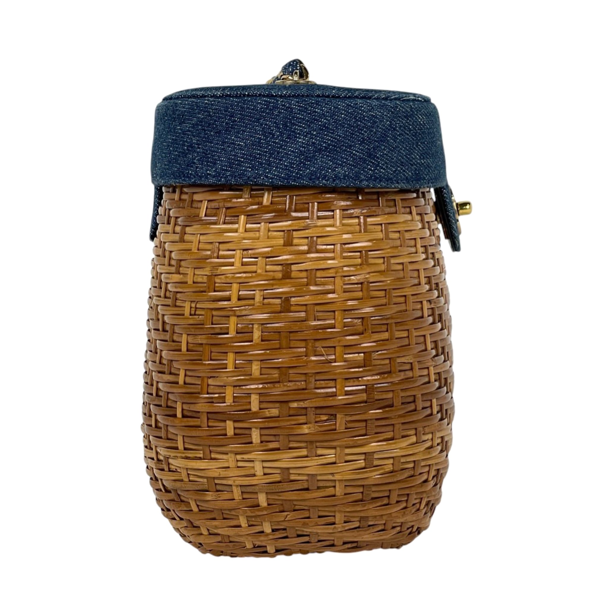 Chanel Blue Brown Denim Wisteria Vine Shoulder Bag (Pre-Owned)