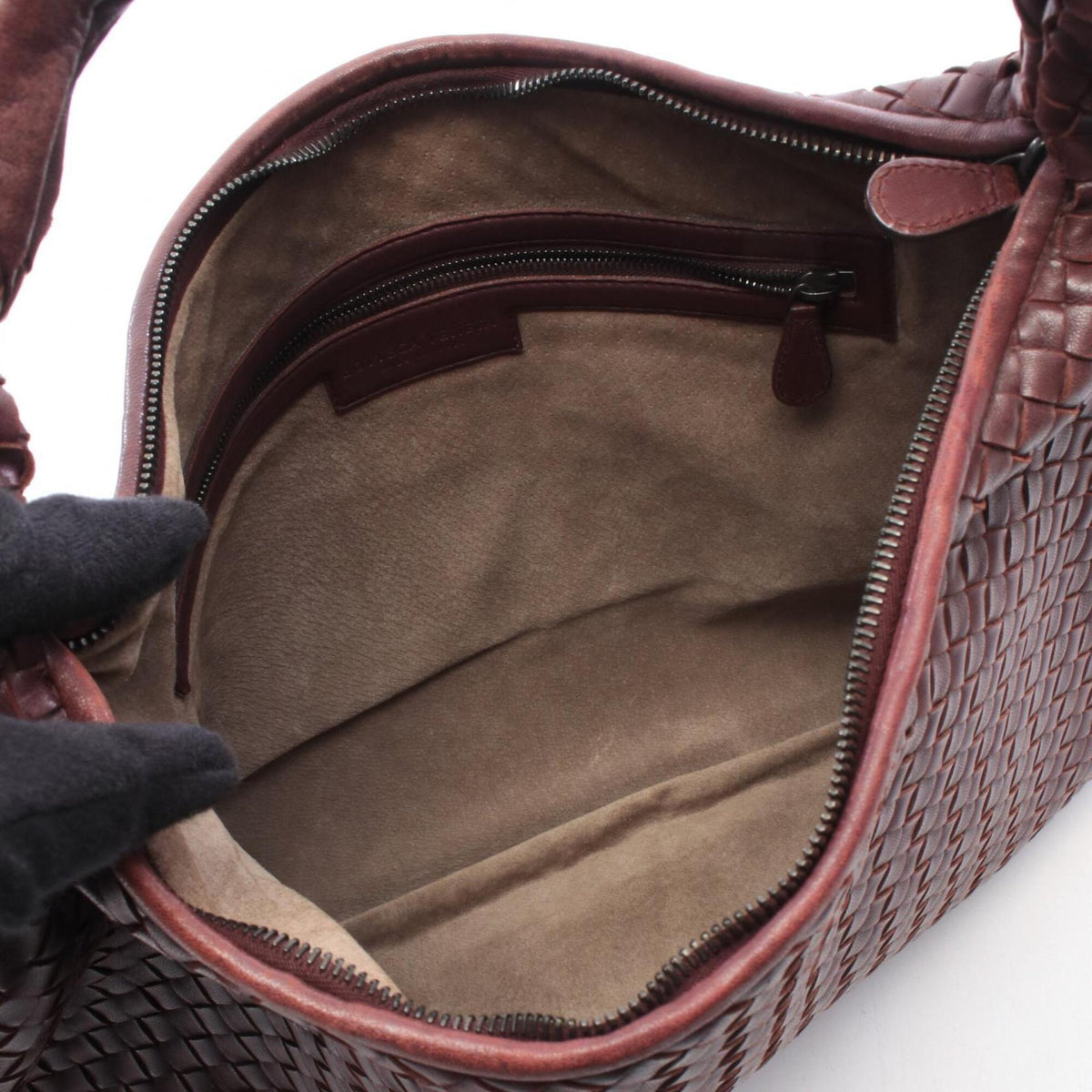 Bottega Veneta Bordeaux Intrecciato Handbag Shoulder Bag (Pre-Owned)