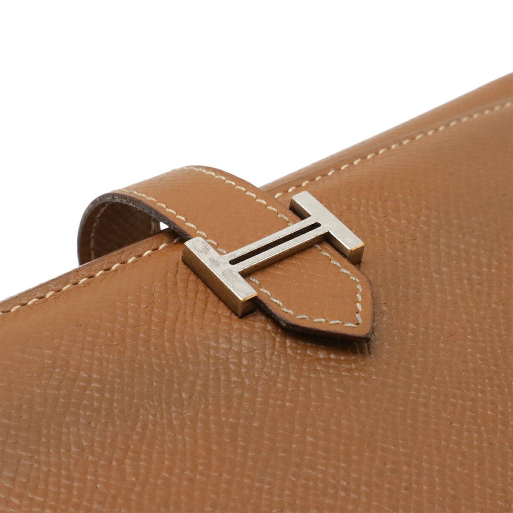 Hermes Brown Camel Epsom Leather Long Wallet (Tri-Fold) (Pre-Owned)