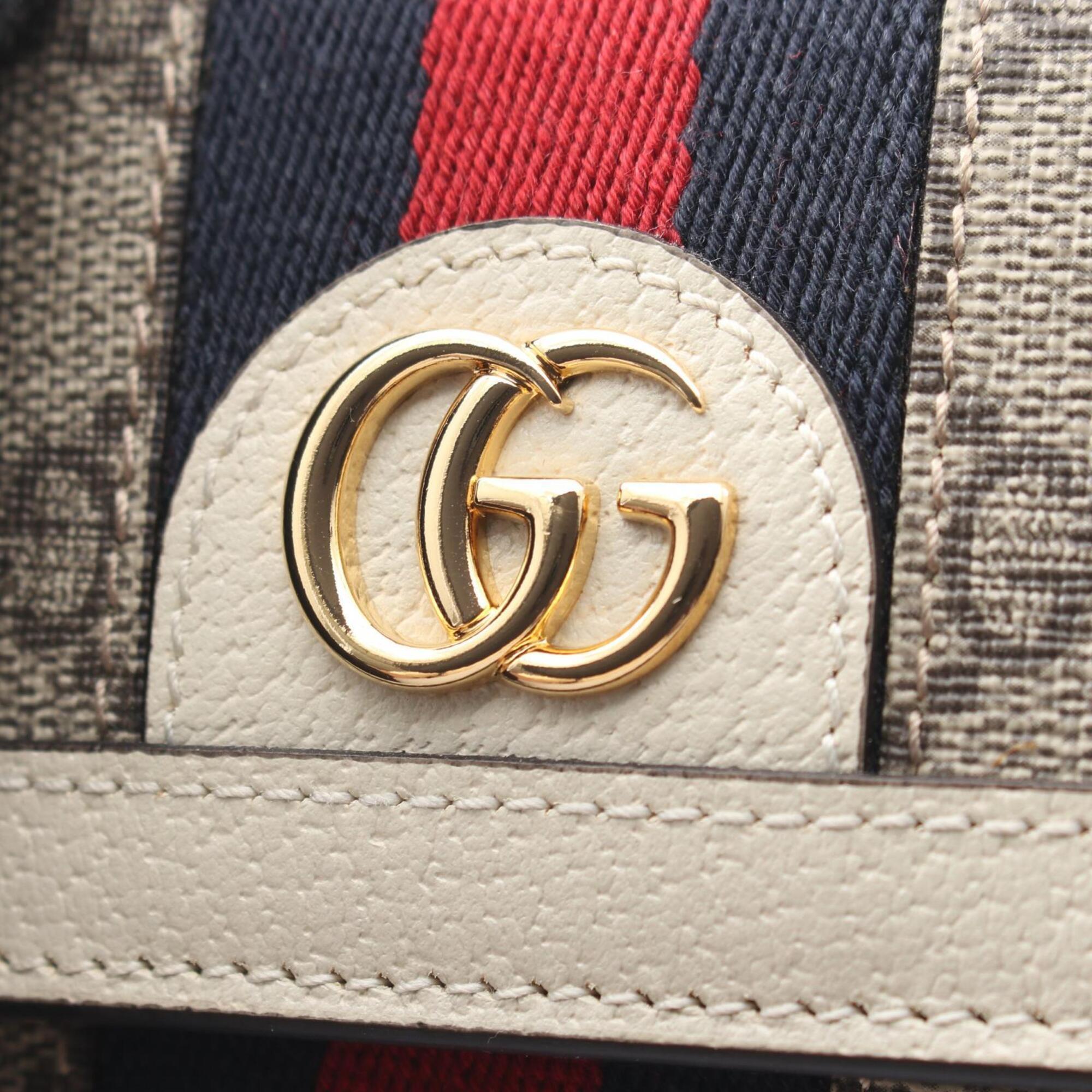 Gucci Beige White Leather Pvc Long Wallet (Bi-Fold) (Pre-Owned)