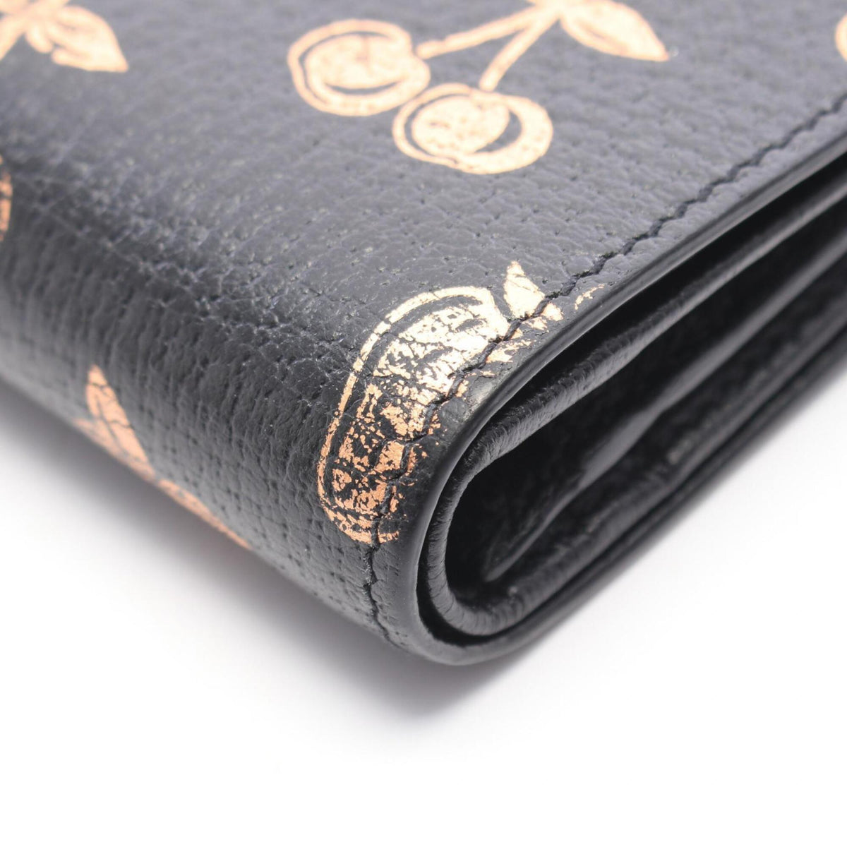 Gucci Gold Black Leather Wallet (Bi-Fold) (Pre-Owned)