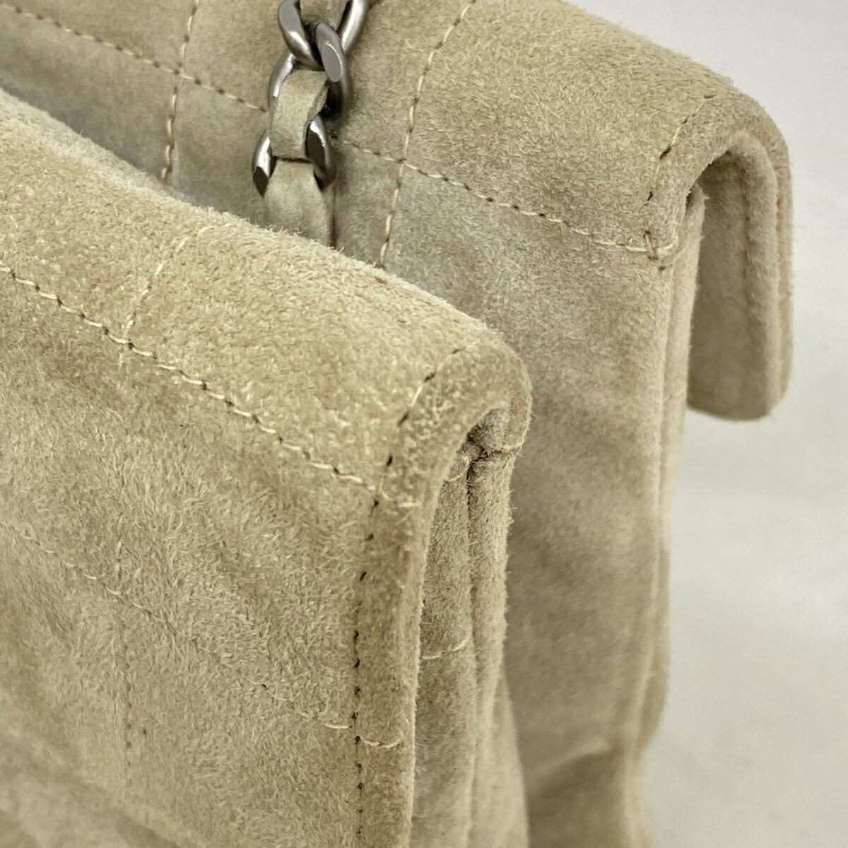 Chanel Gray Suede Handbag (Pre-Owned)