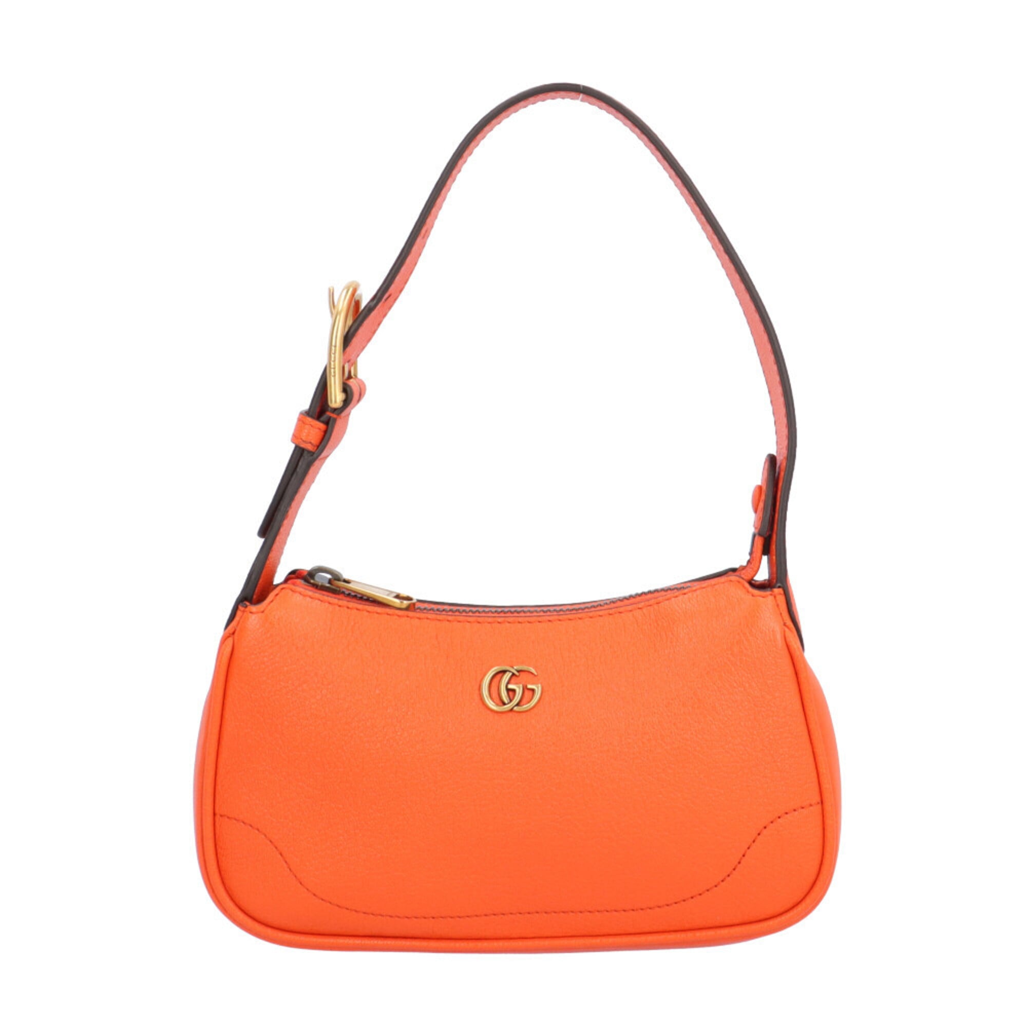 Gucci Gg Marmont Orange Leather Handbag (Pre-Owned)