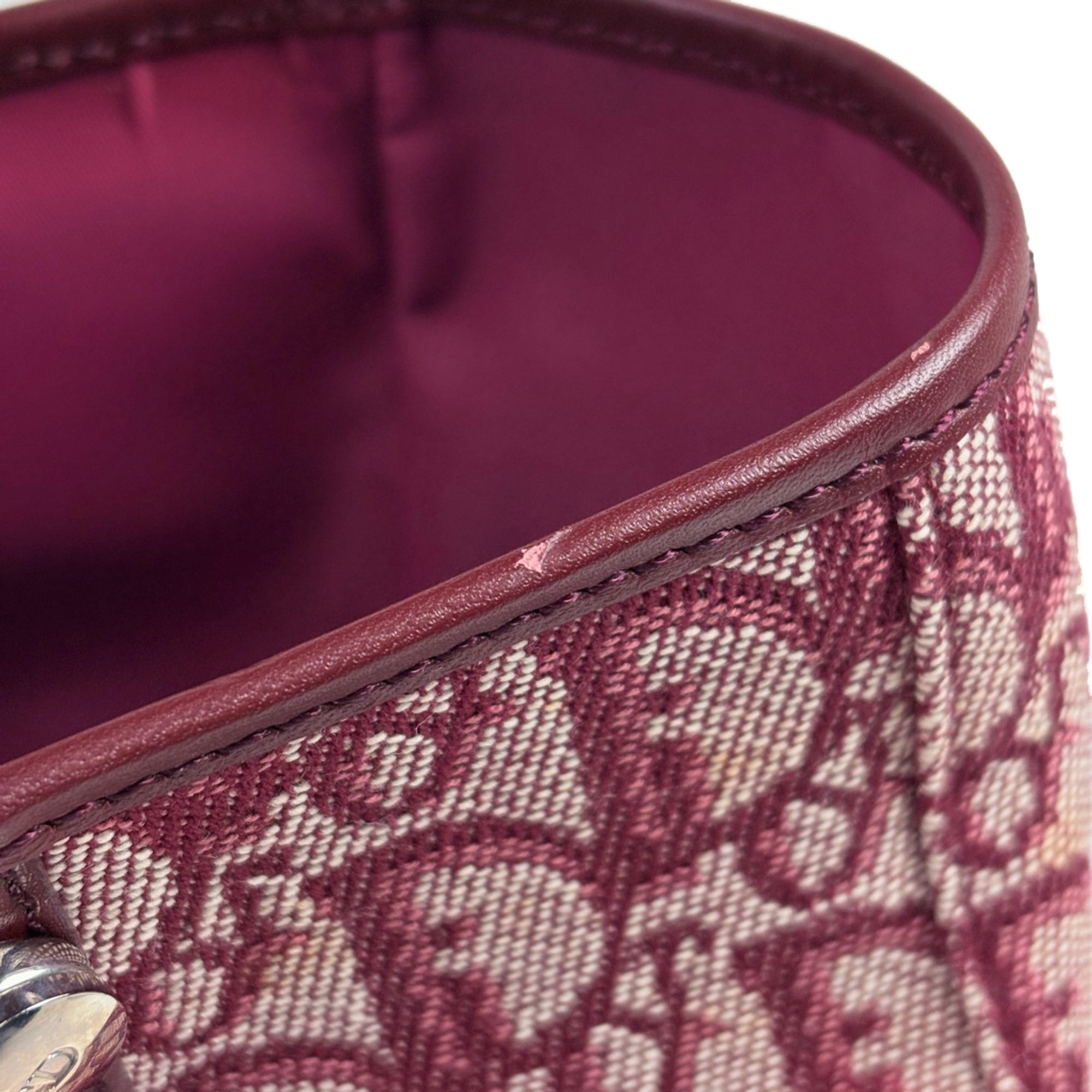 Christian Dior Trotter Bordeaux Canvas Leather Tote Bag (Pre-Owned)