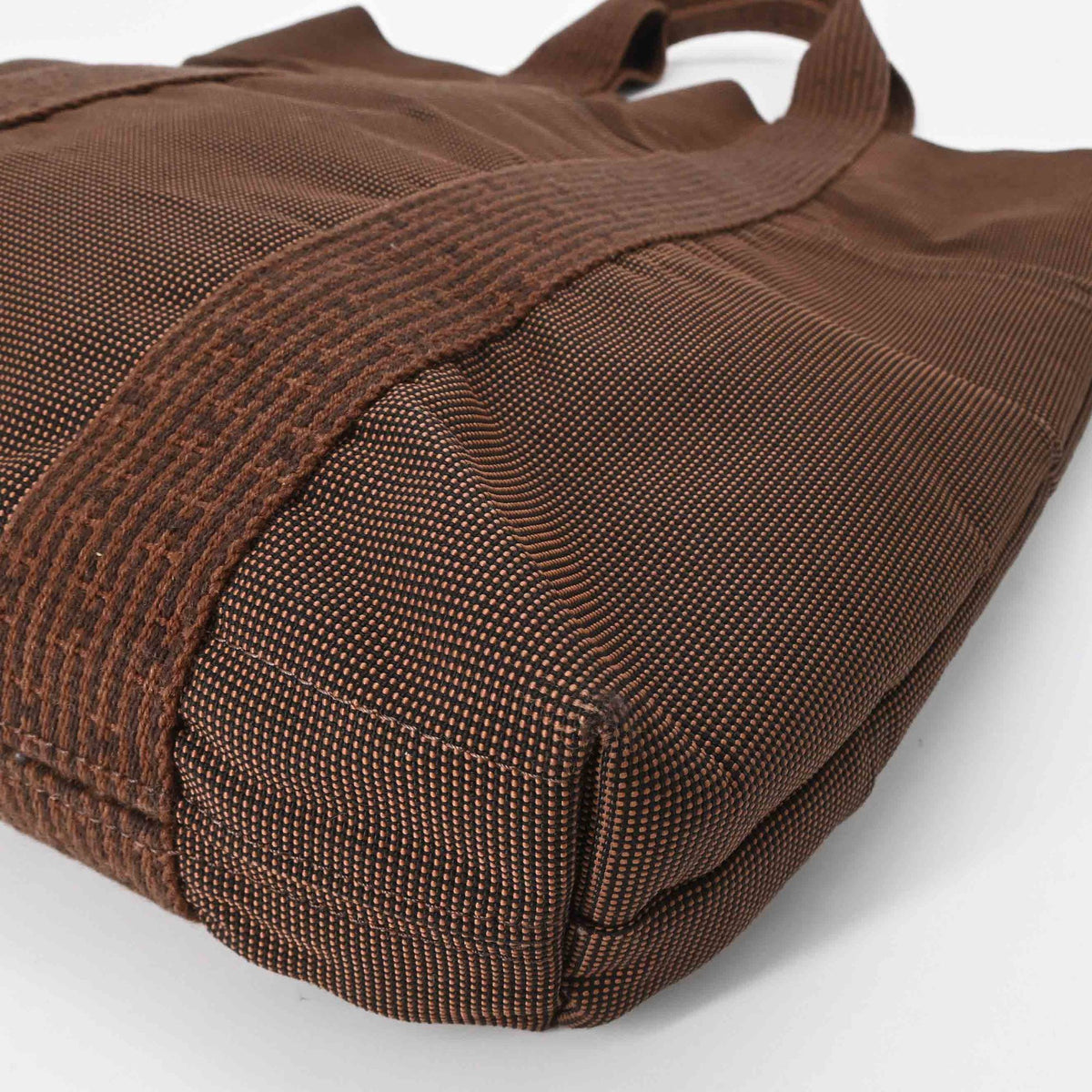 Hermes Brown Canvas Tote Bag (Pre-Owned)