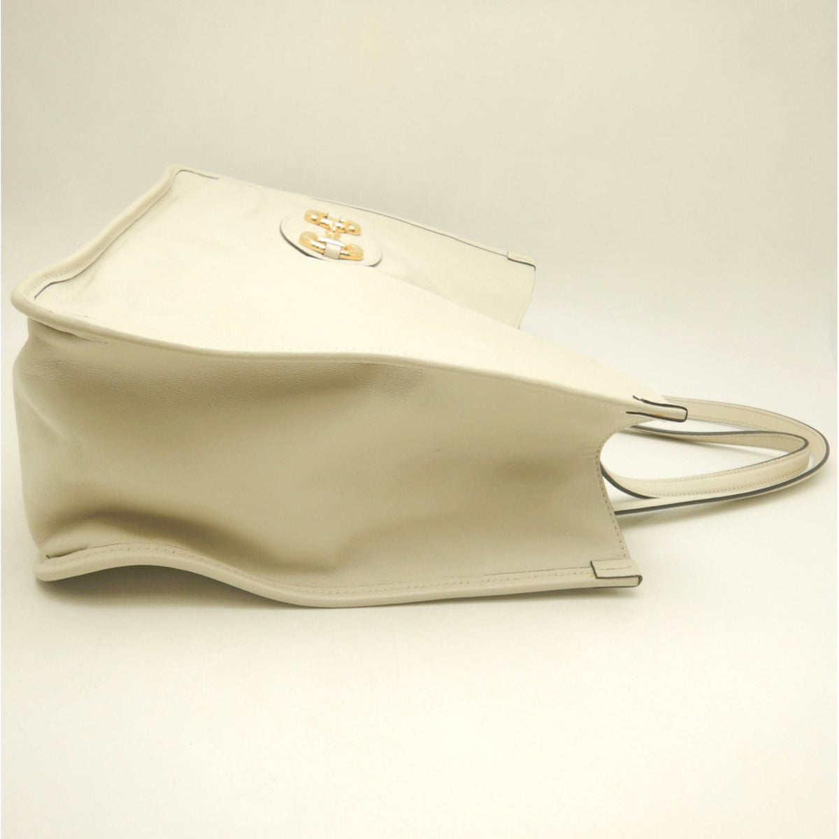 Gucci Horsebit Ivory Leather Tote Bag (Pre-Owned)