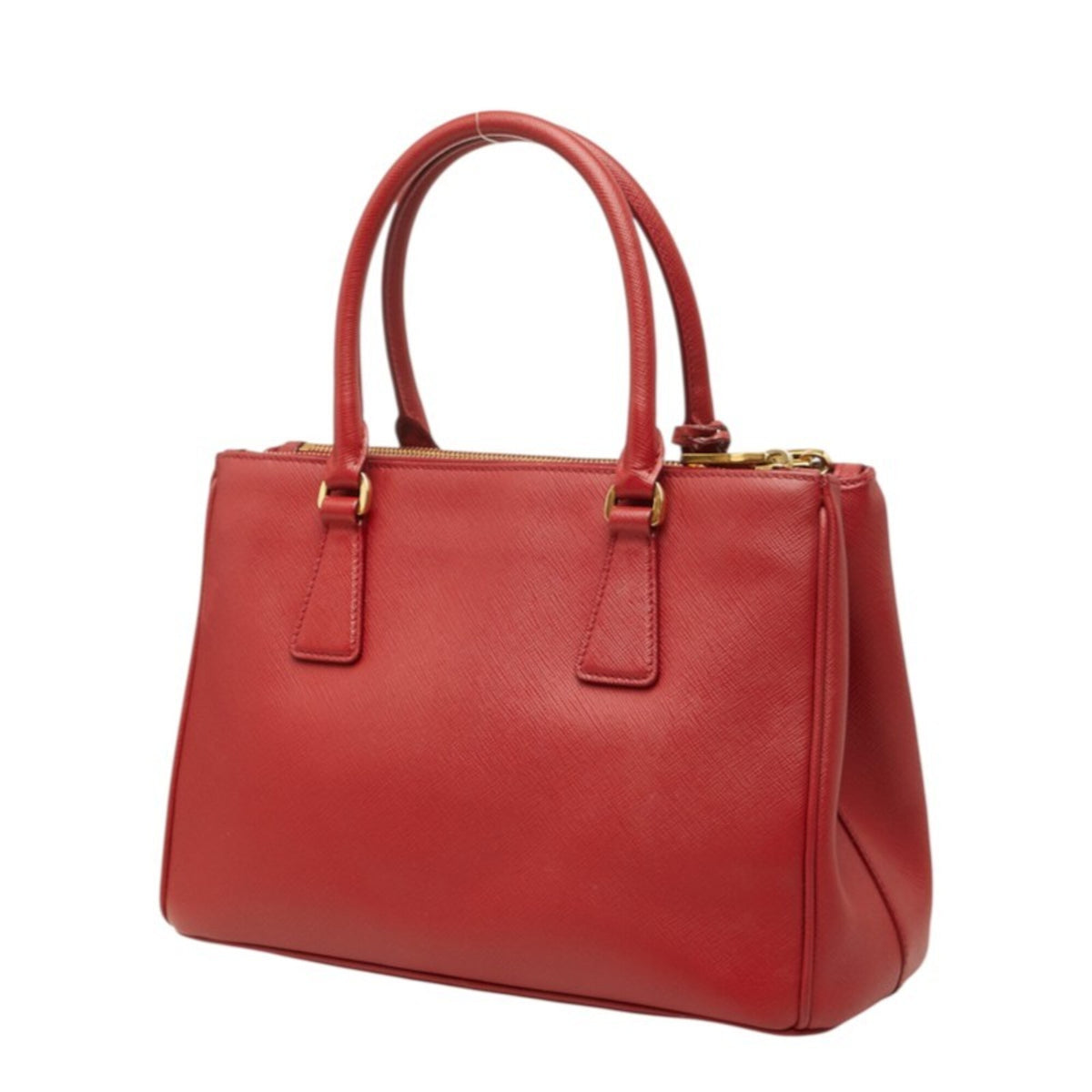 Prada Saffiano Red Color Leather Handbag Shoulder Bag (Pre-Owned)