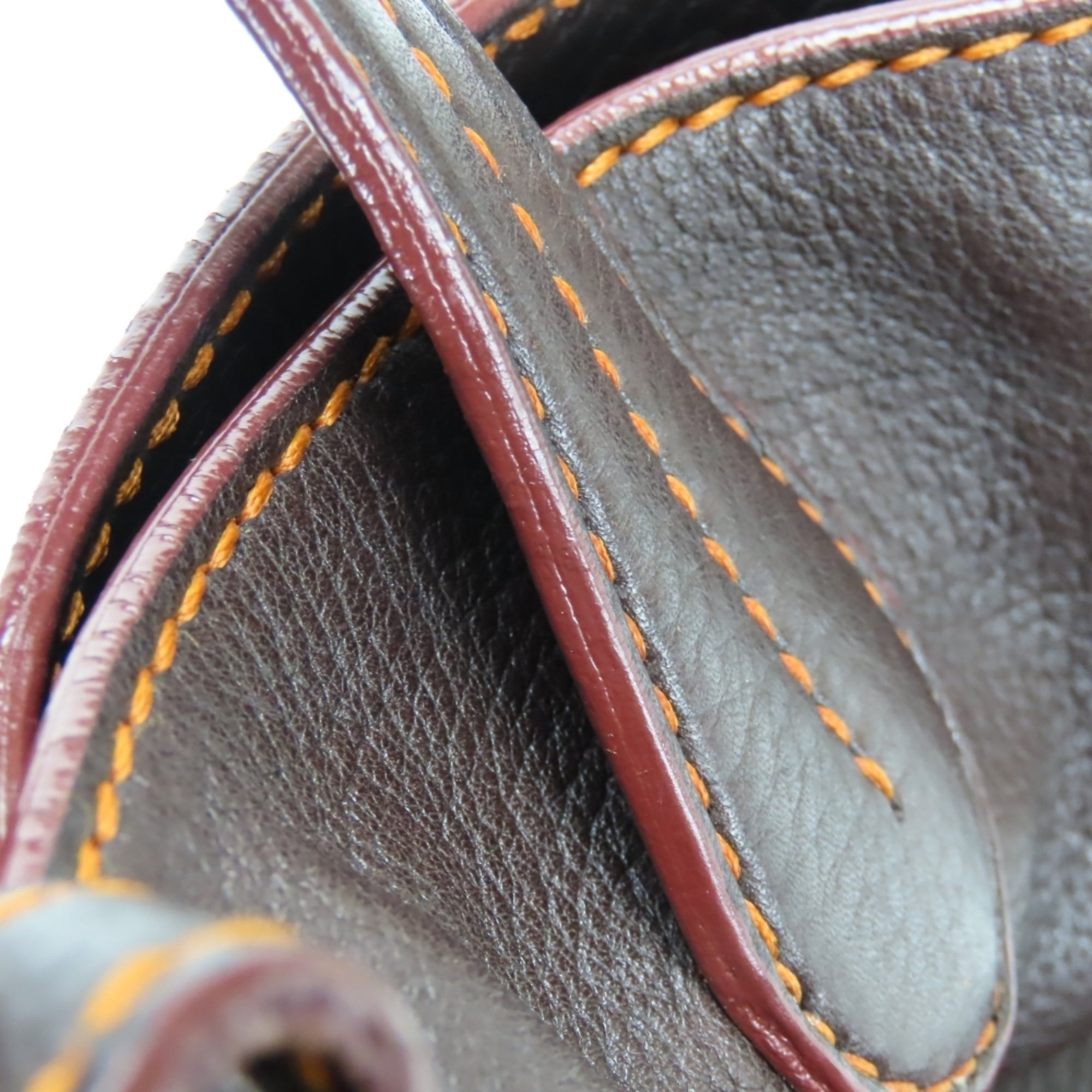 Tod's Dark Brown Orange Leather Handbag (Pre-Owned)