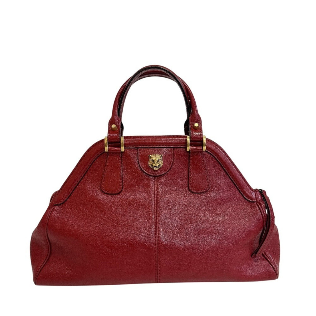 Gucci Red Color Leather Handbag (Pre-Owned)