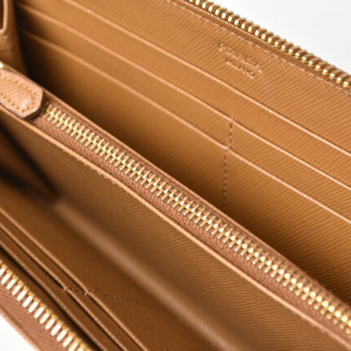 Prada Brown Saffiano Metal Wallet (Bi-Fold) (Pre-Owned)