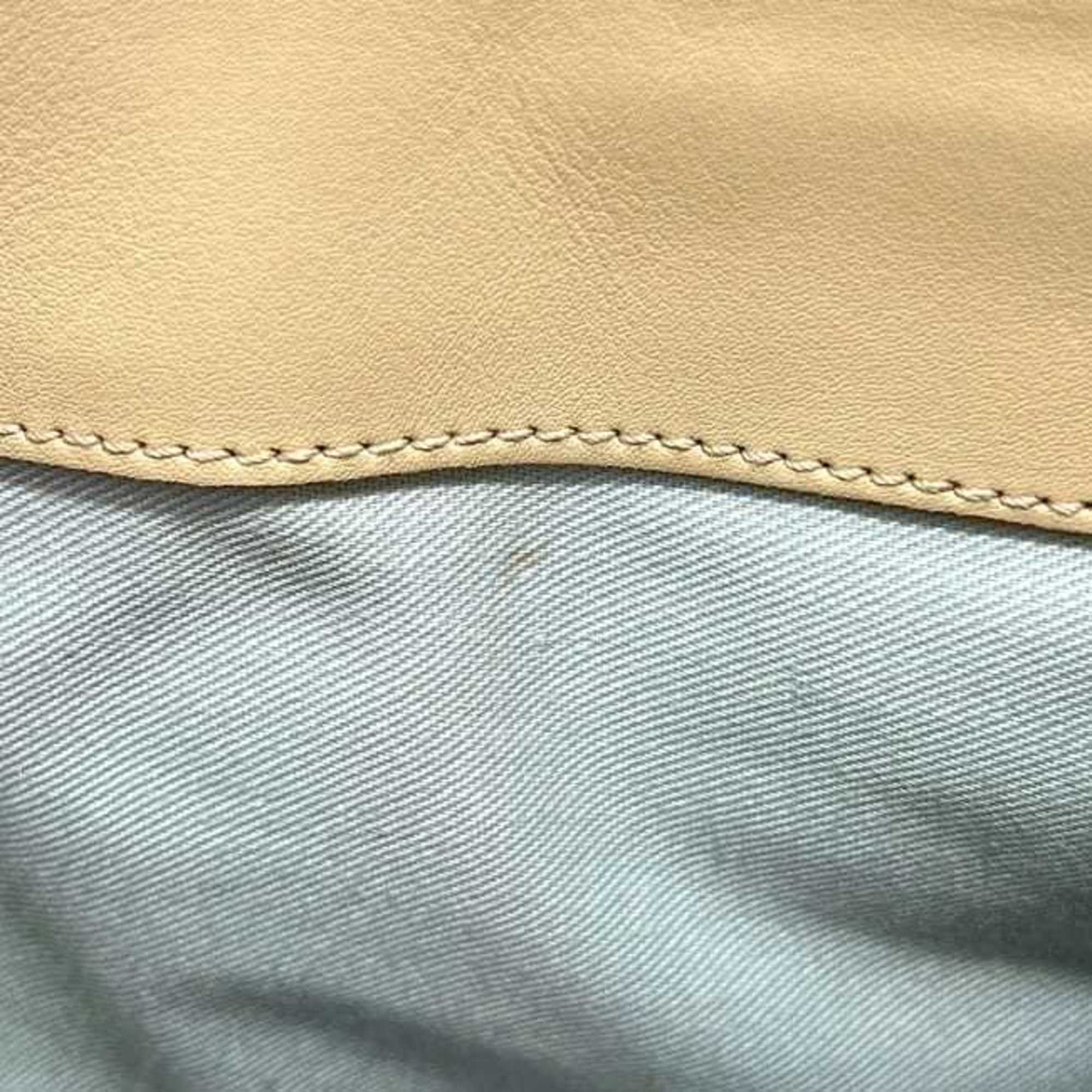Salvatore Ferragamo Beige Leather Handbag Tote Bag (Pre-Owned)