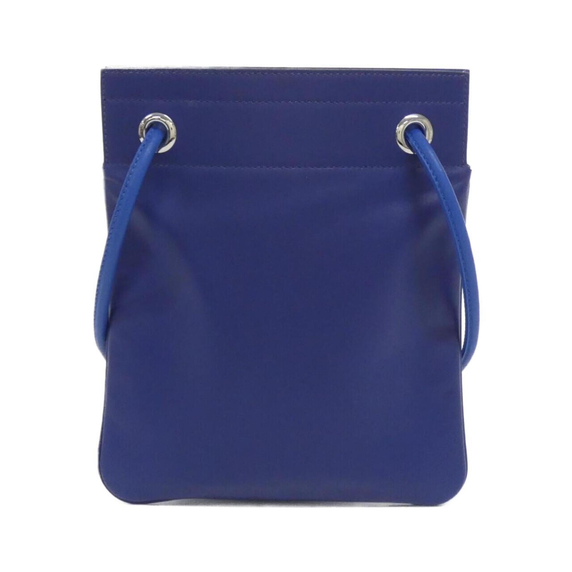 Hermes Blue Agneau Milo Shoulder Bag (Pre-Owned)