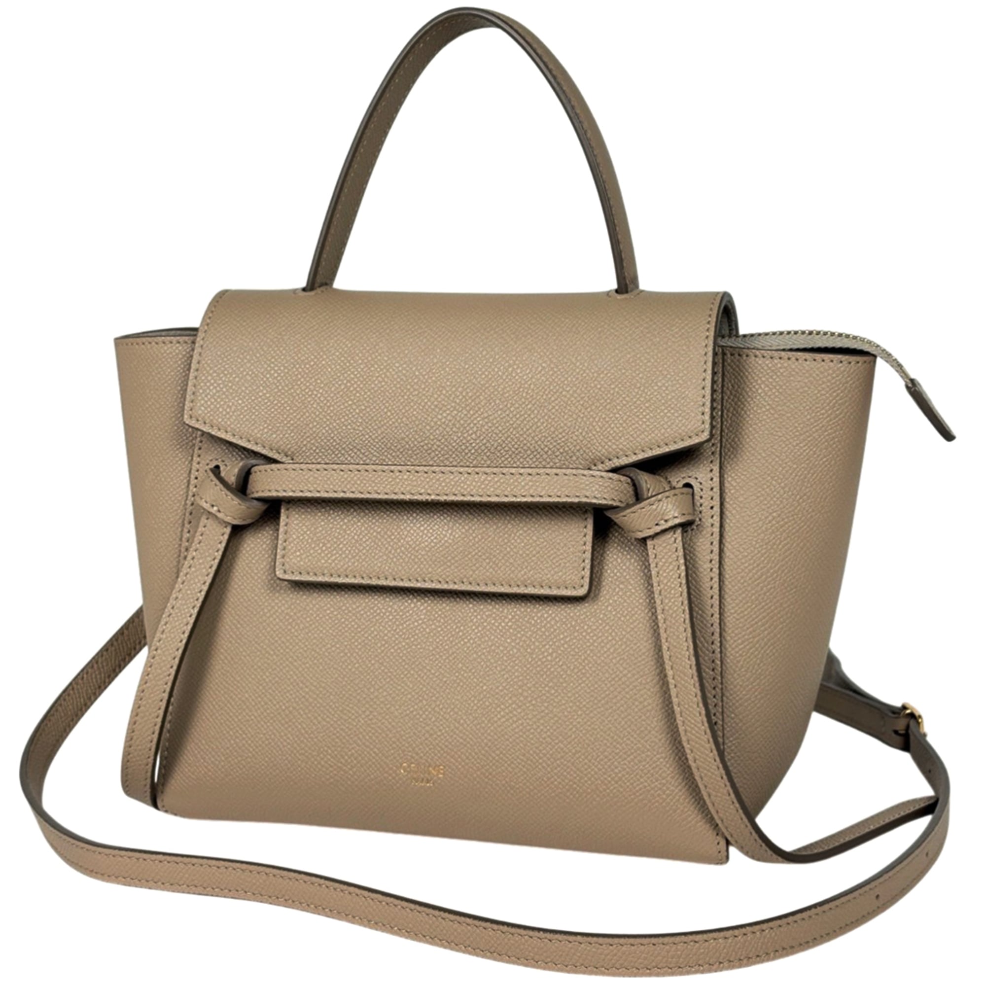 Celine Beige Leather Handbag Shoulder Bag (Pre-Owned)