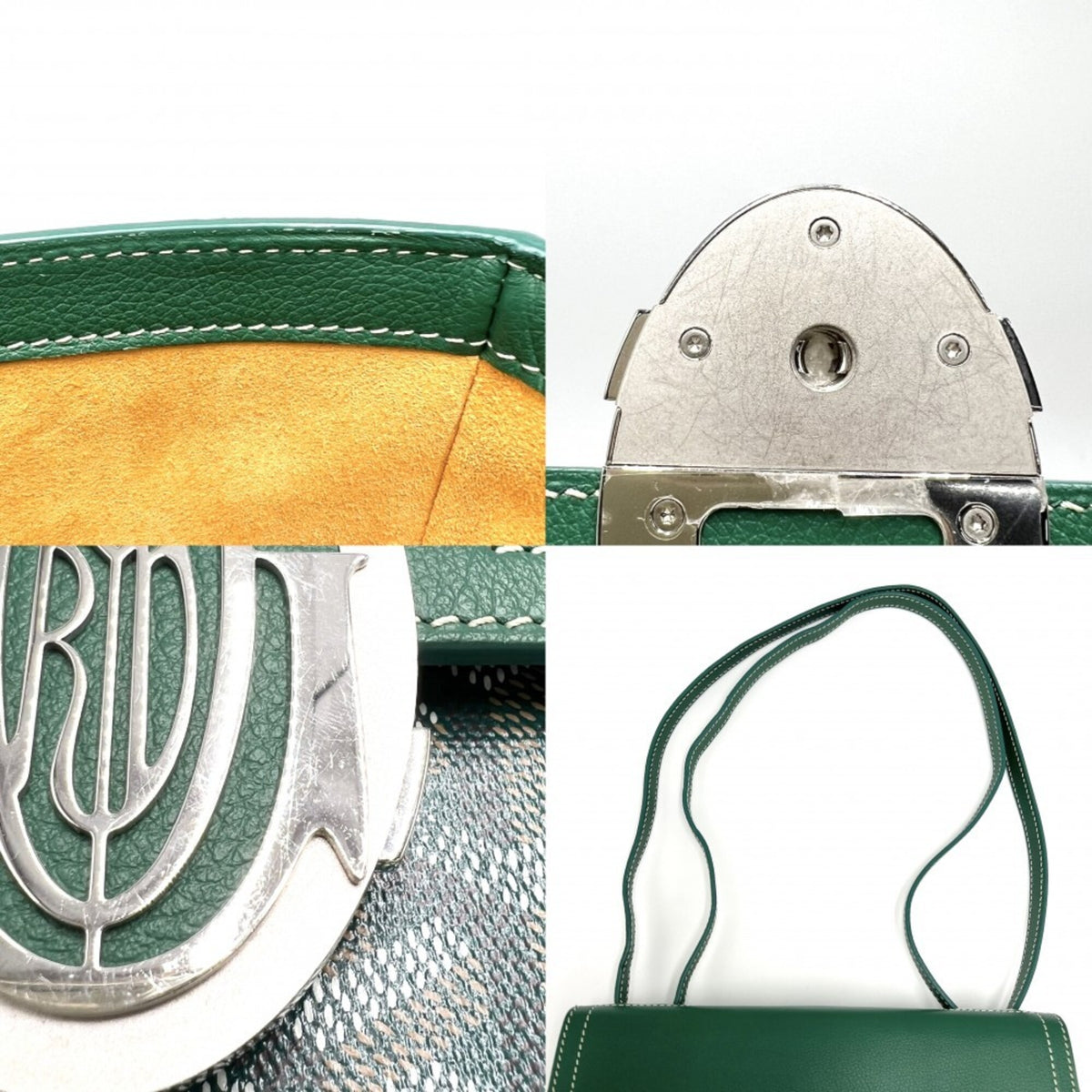 Goyard Green Pvc Coated Canvas Leather Shoulder Bag (Pre-Owned)