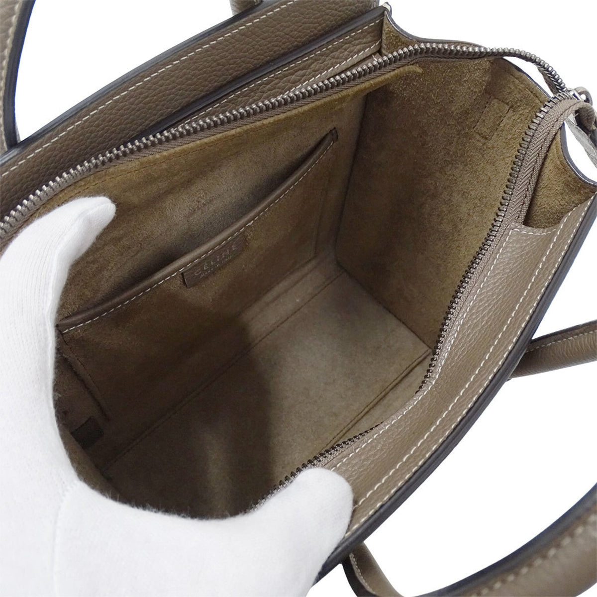 Celine Grayish Leather Handbag Shoulder Bag (Pre-Owned)