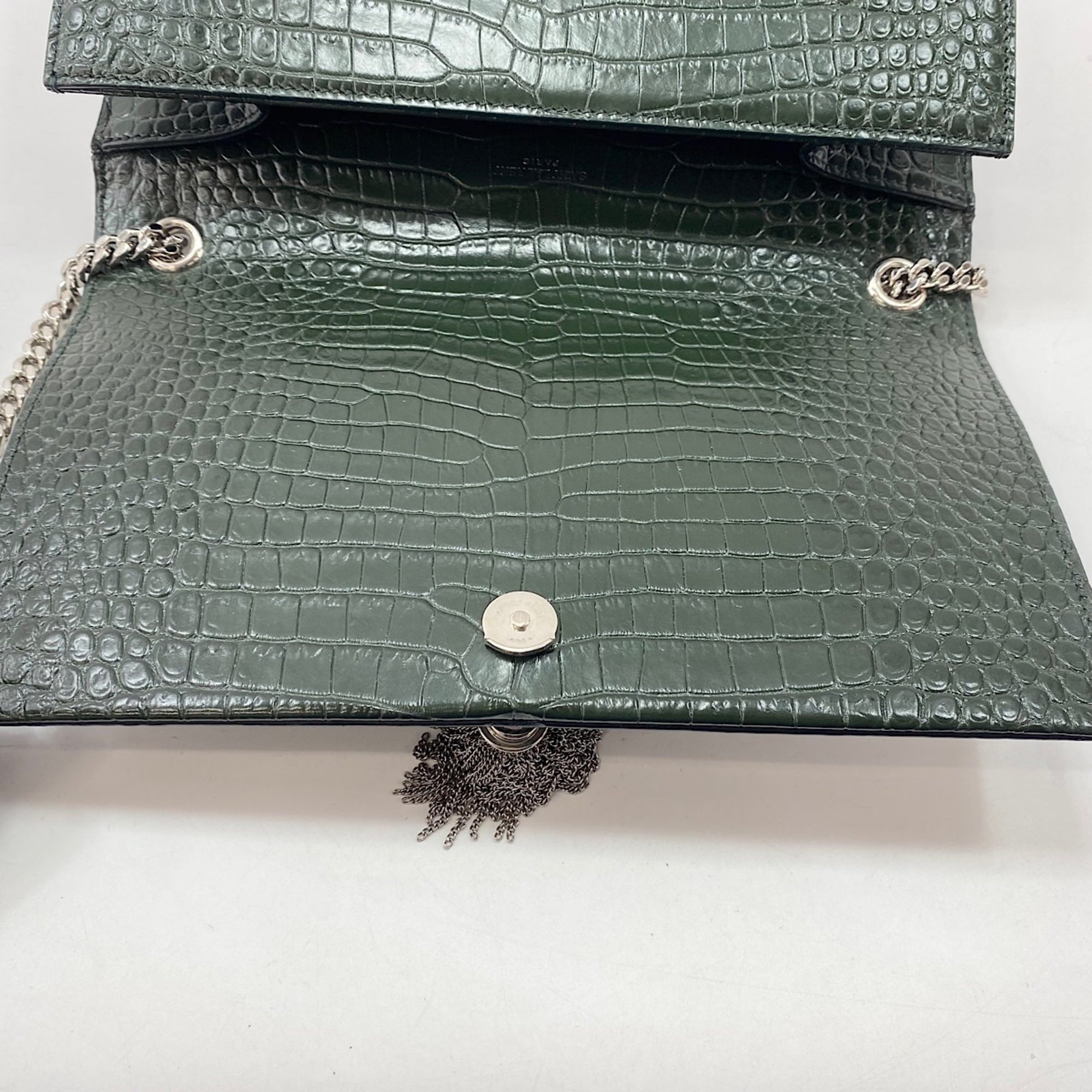 Yves Saint Laurent Green Leather Shoulder Bag (Pre-Owned)