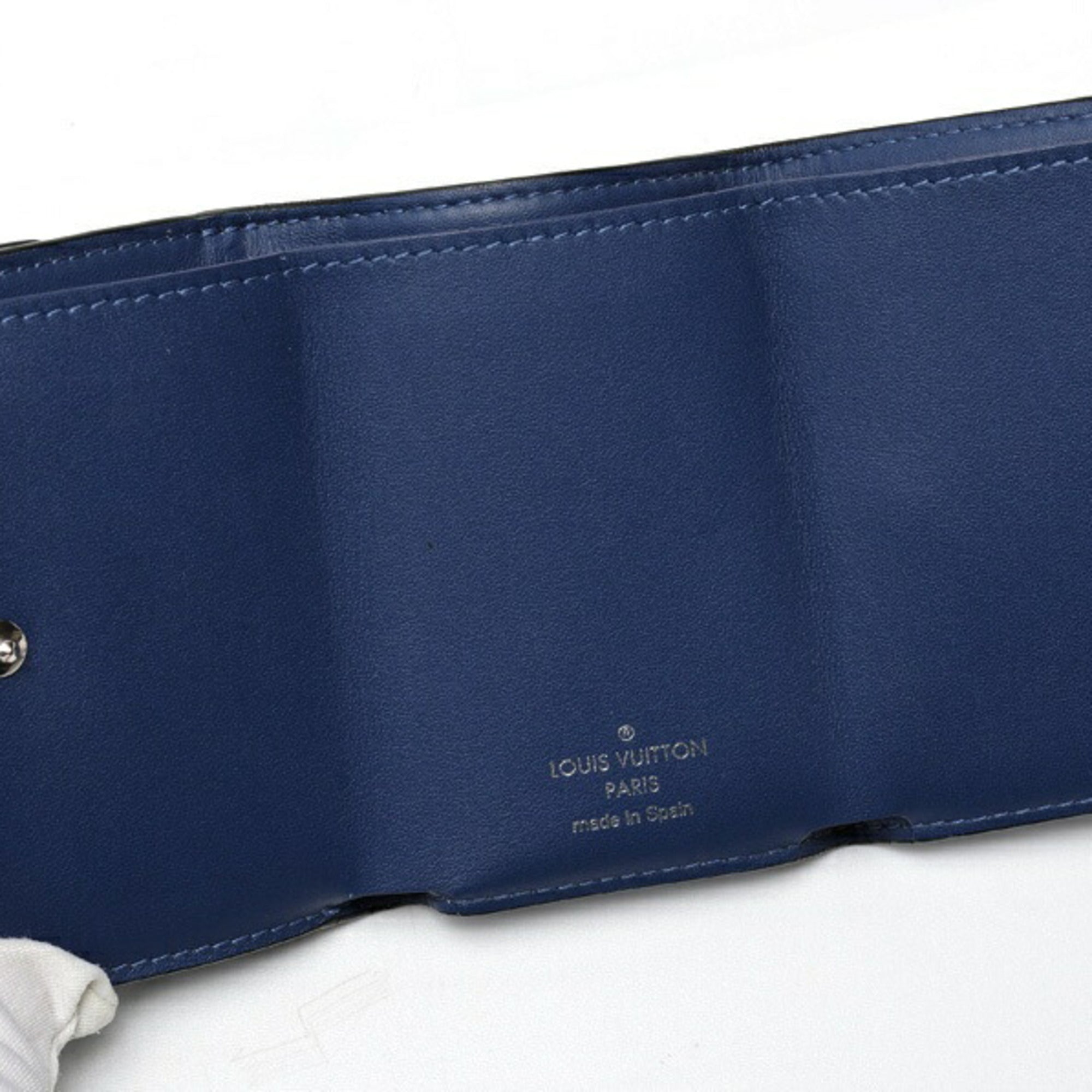 Louis Vuitton Blue Taigarama Wallet (Tri-Fold) (Pre-Owned)