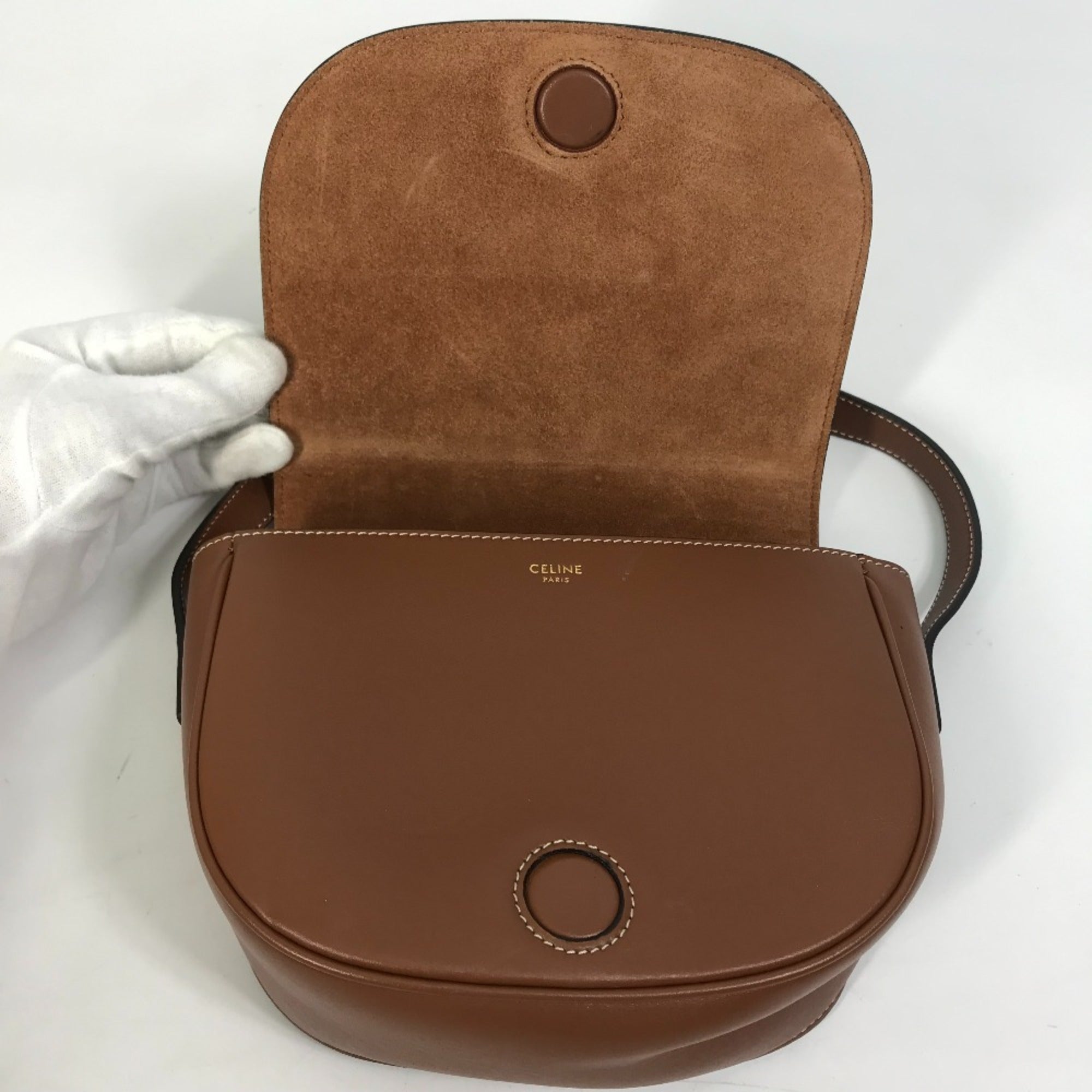 Celine Brown Leather Shoulder Bag (Pre-Owned)
