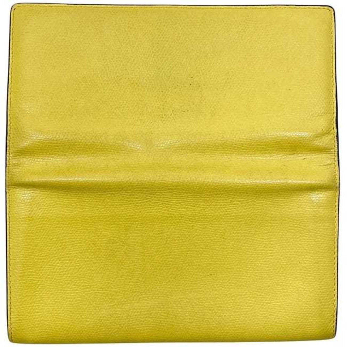Valextra Yellow Leather Long Wallet (Bi-Fold) (Pre-Owned)