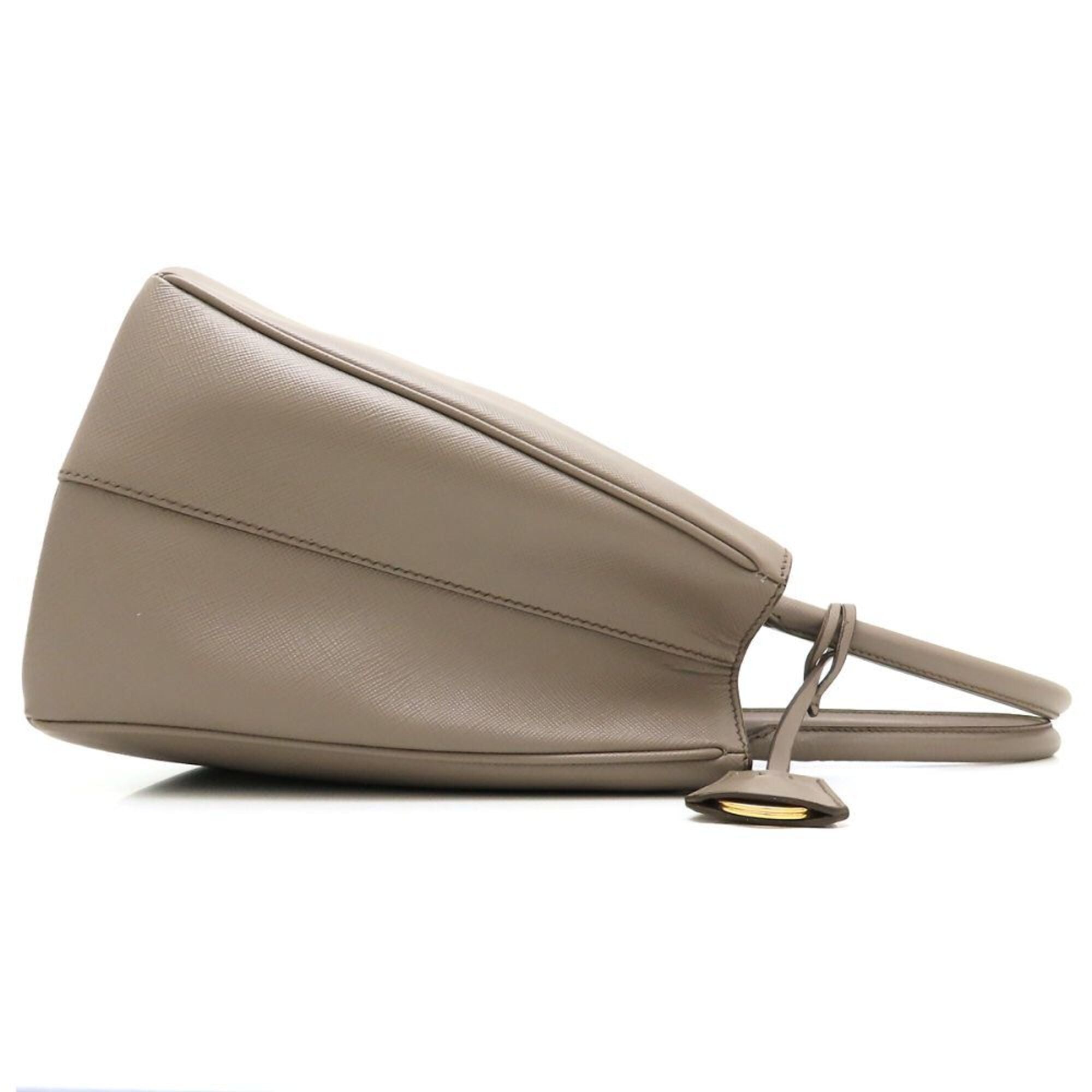 Prada Saffiano Grayish Leather Tote Bag (Pre-Owned)