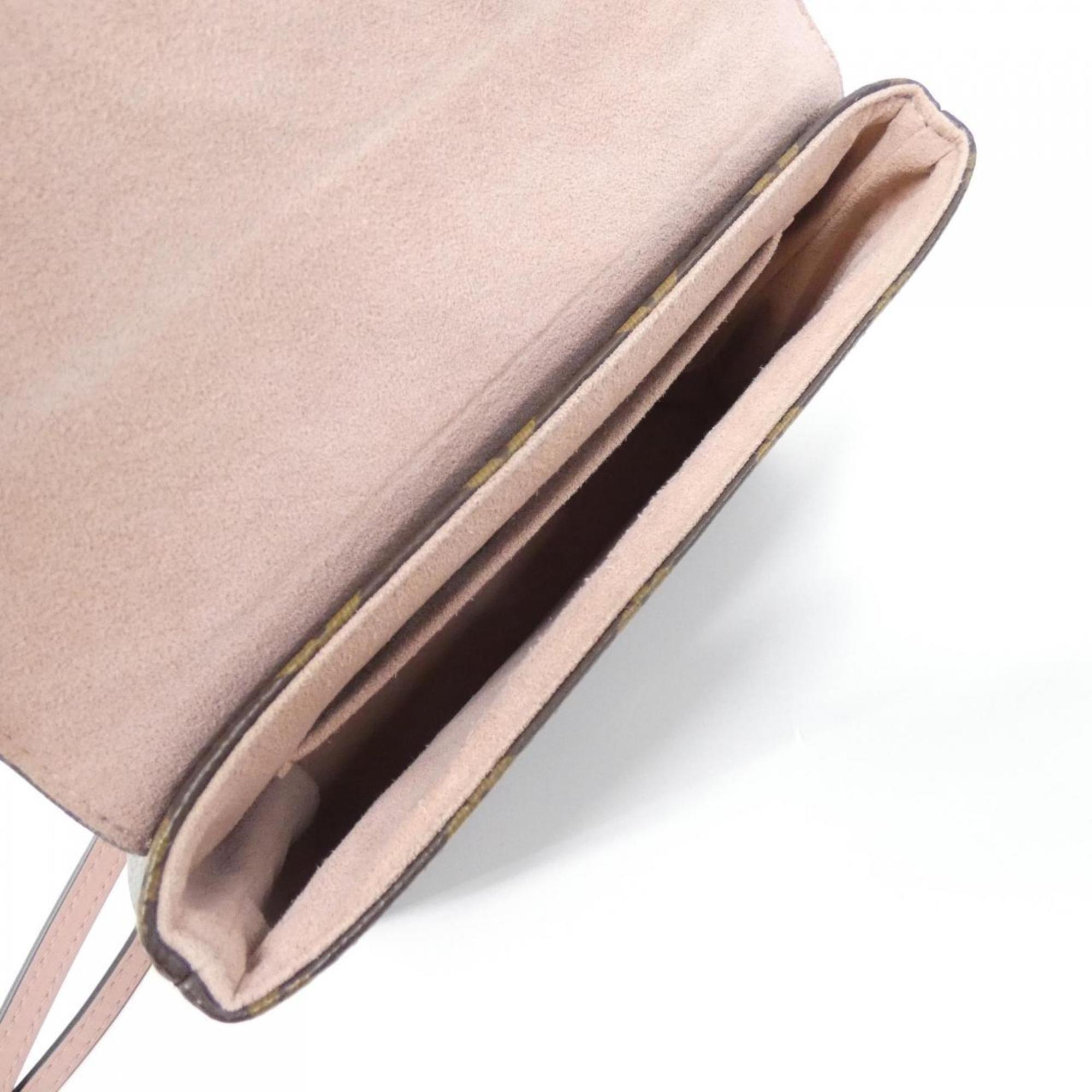 Louis Vuitton Marron Rose Poudre Coated Canvas Handbag (Pre-Owned)
