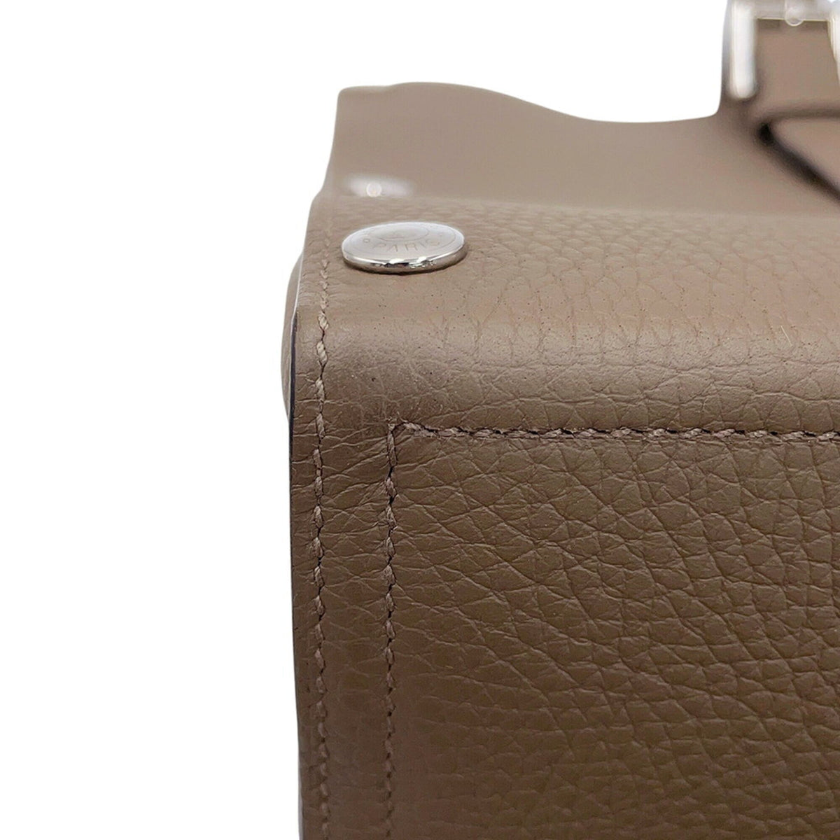 Hermes Etoupe Gray Taurillon Clemence Leather Handbag (Pre-Owned)