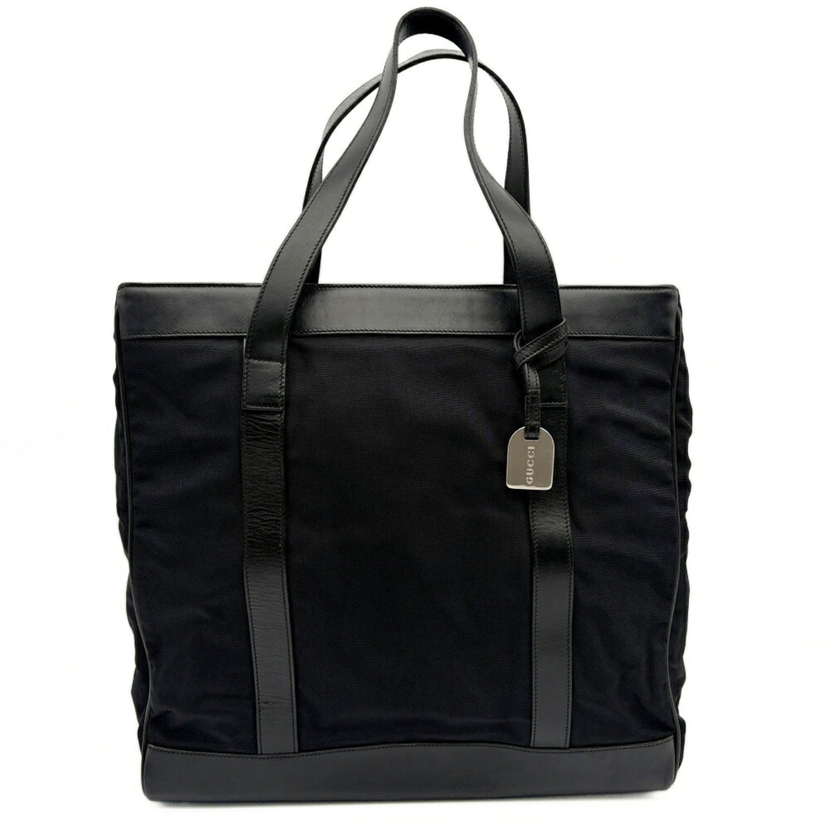 Gucci Black Nylon Leather Tote Bag (Pre-Owned)