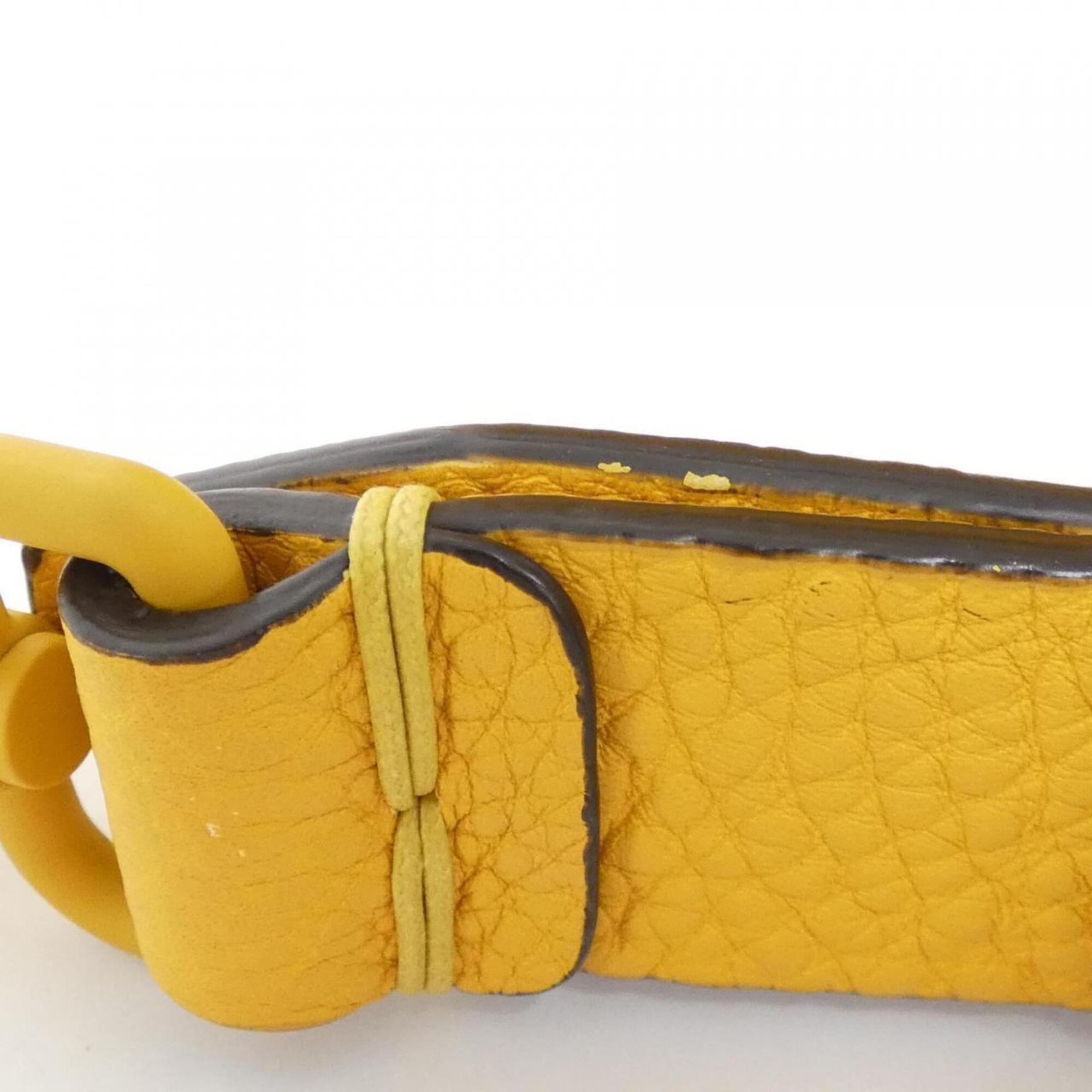 Fendi Yellow Leather Handbag Pouch (Pre-Owned)