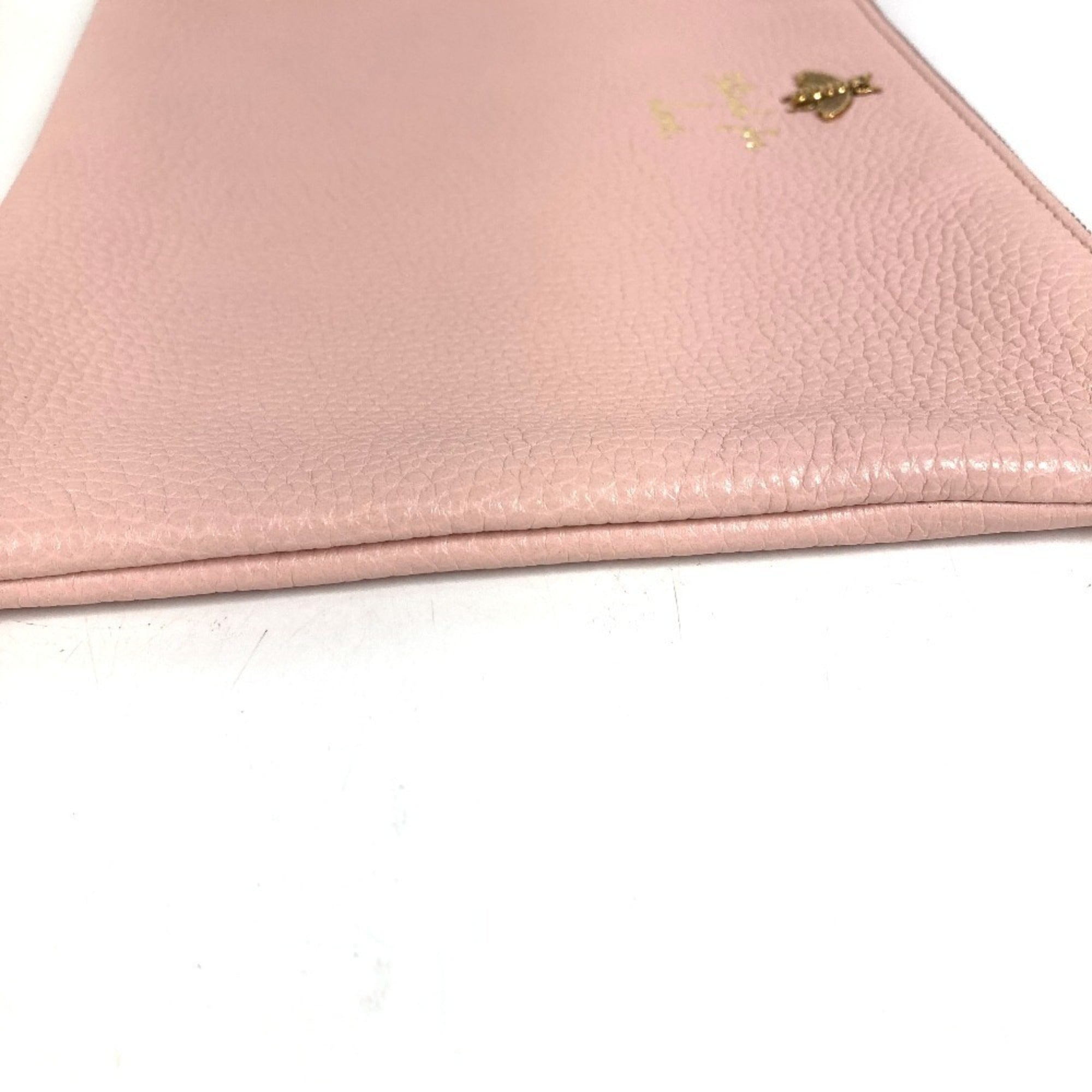 Gucci Pink Leather Clutch Bag Handbag Pouch (Pre-Owned)