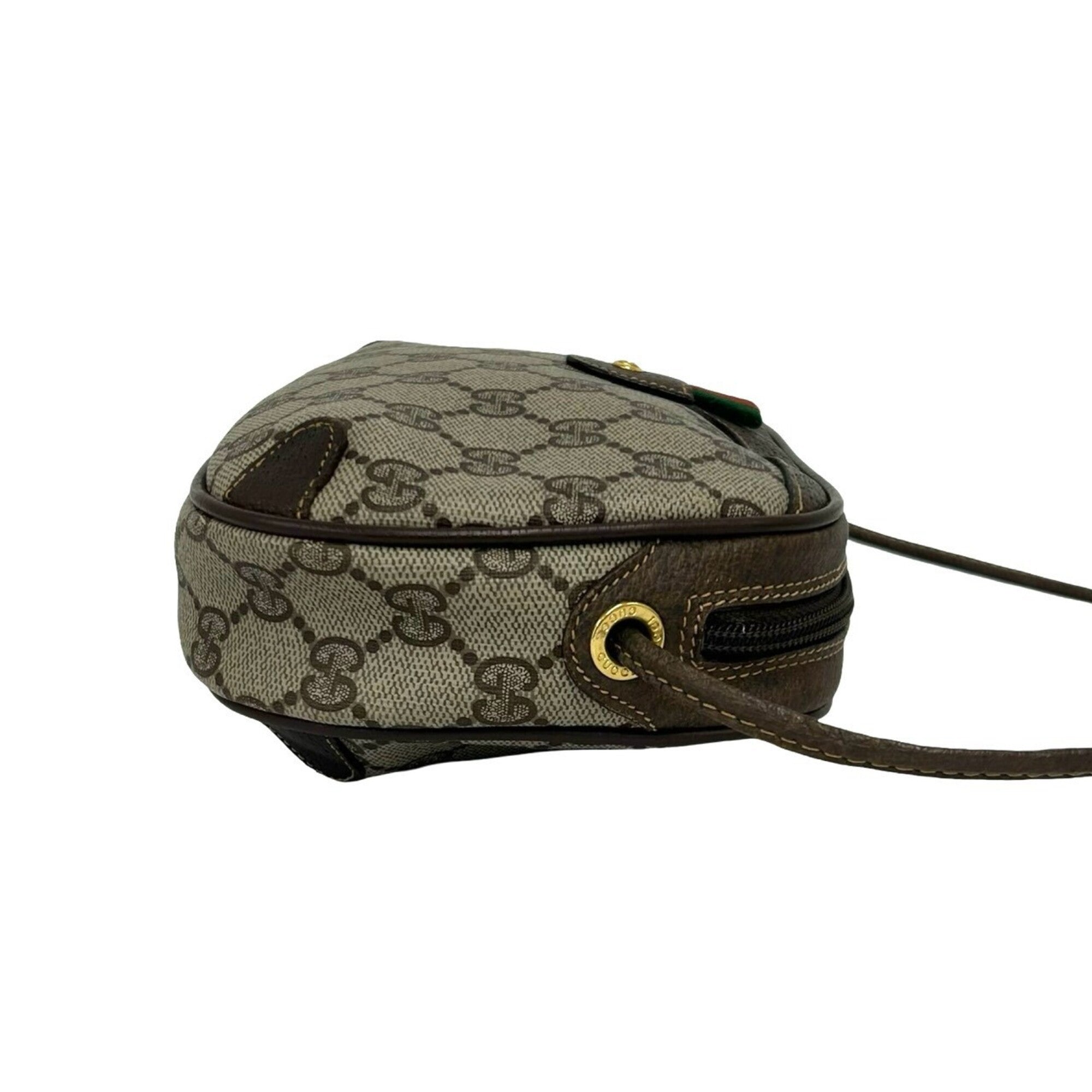 Gucci Brown Green Red Color Leather Pvc Pochette Shoulder Bag (Pre-Owned)