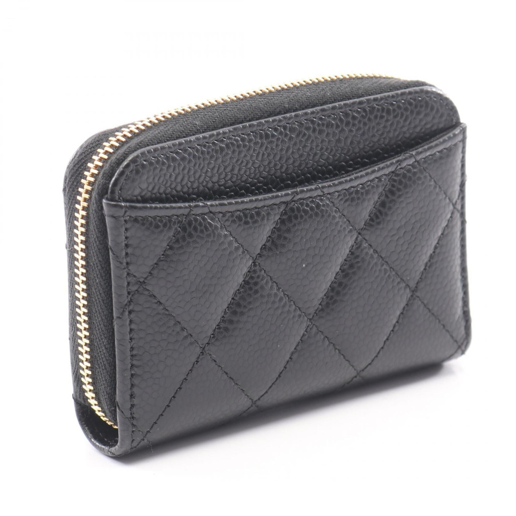 Chanel Black Grained Calfskin Coin Purse/Coin Case (Pre-Owned)